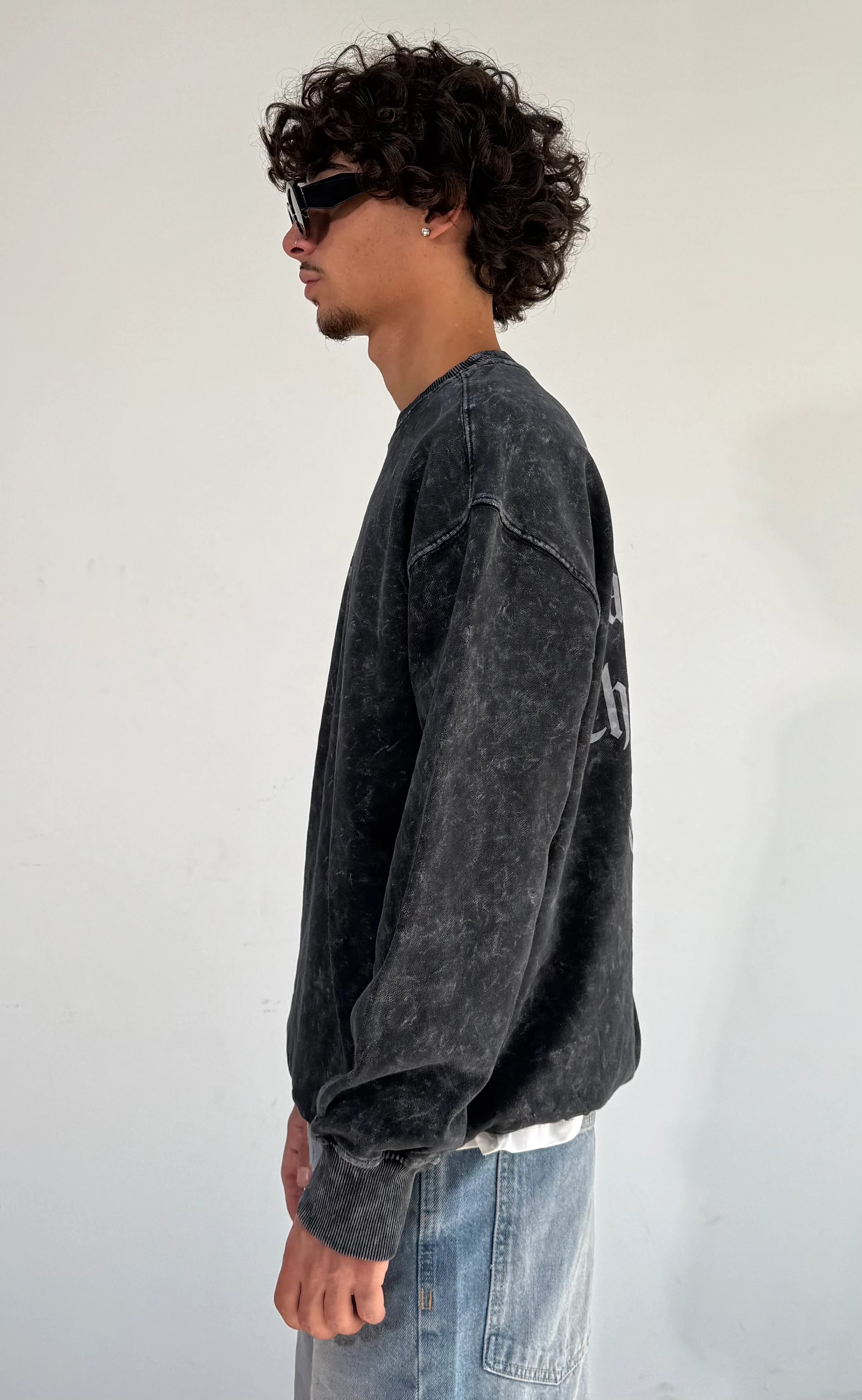 SYSTM Baskılı Yıkamalı Oversize Sweat