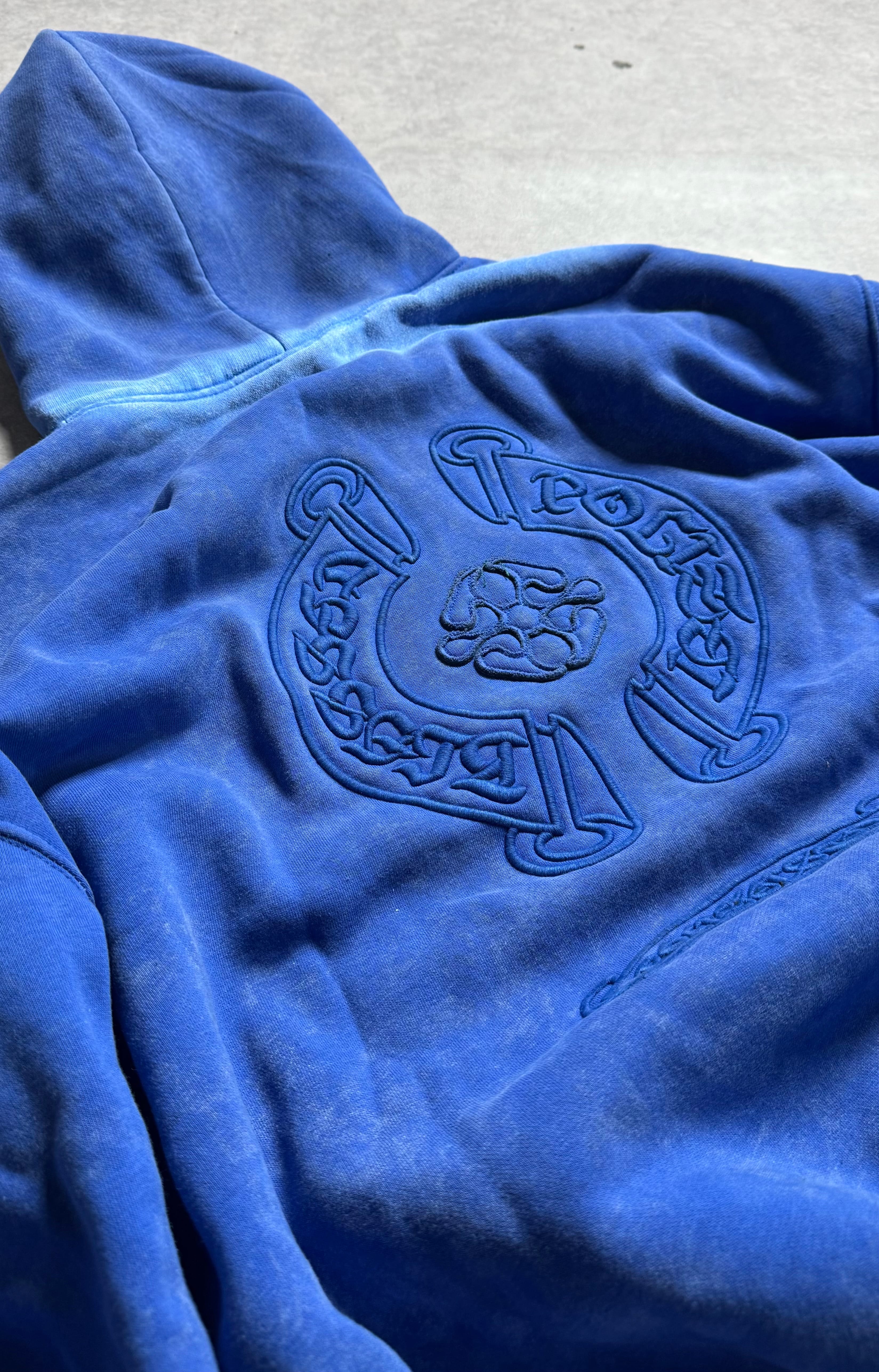 Acid Wash Aplike Nakışlı Oversize Premium Sweatshirt