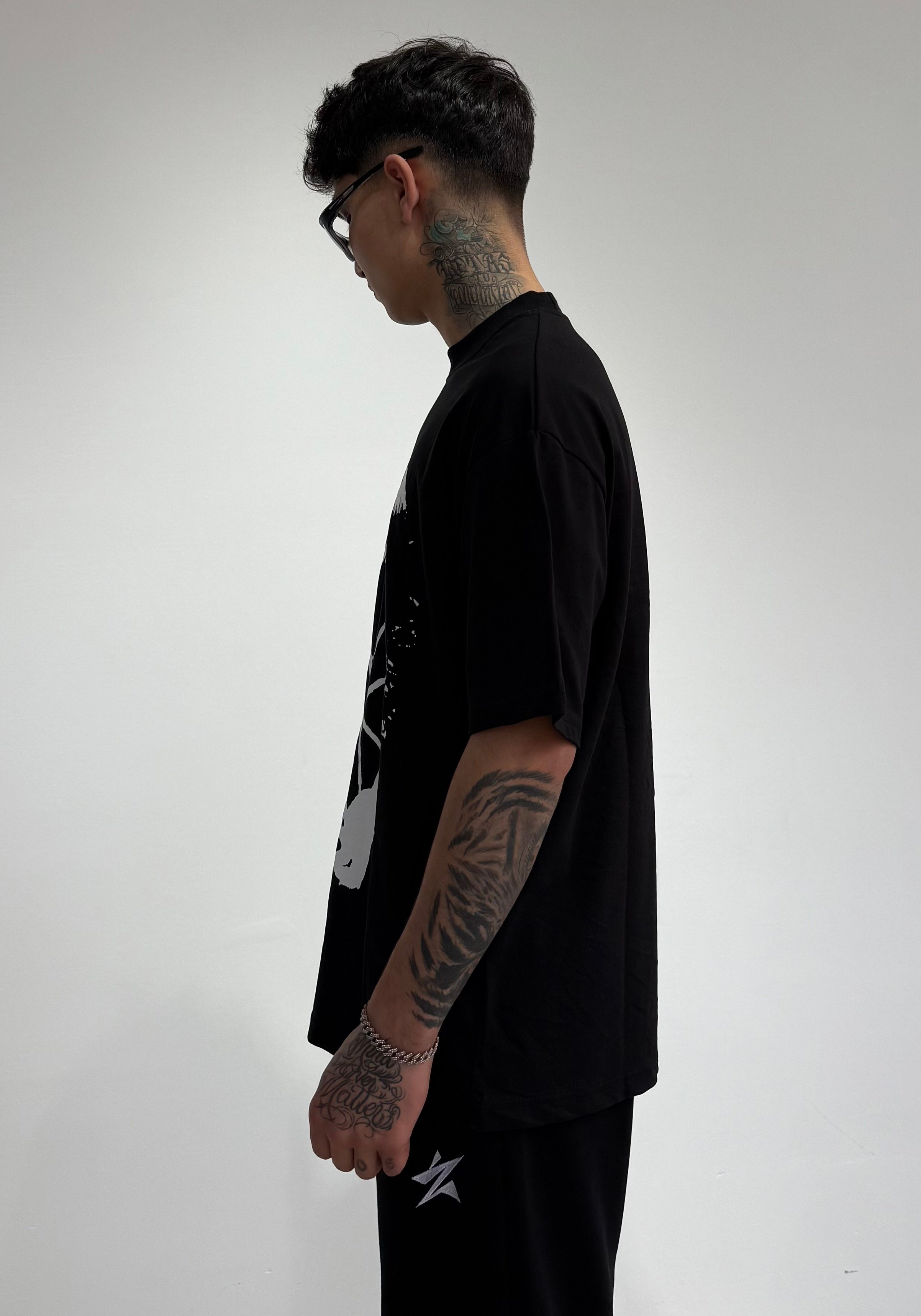 CHAOS Baskılı Oversize Tişört 