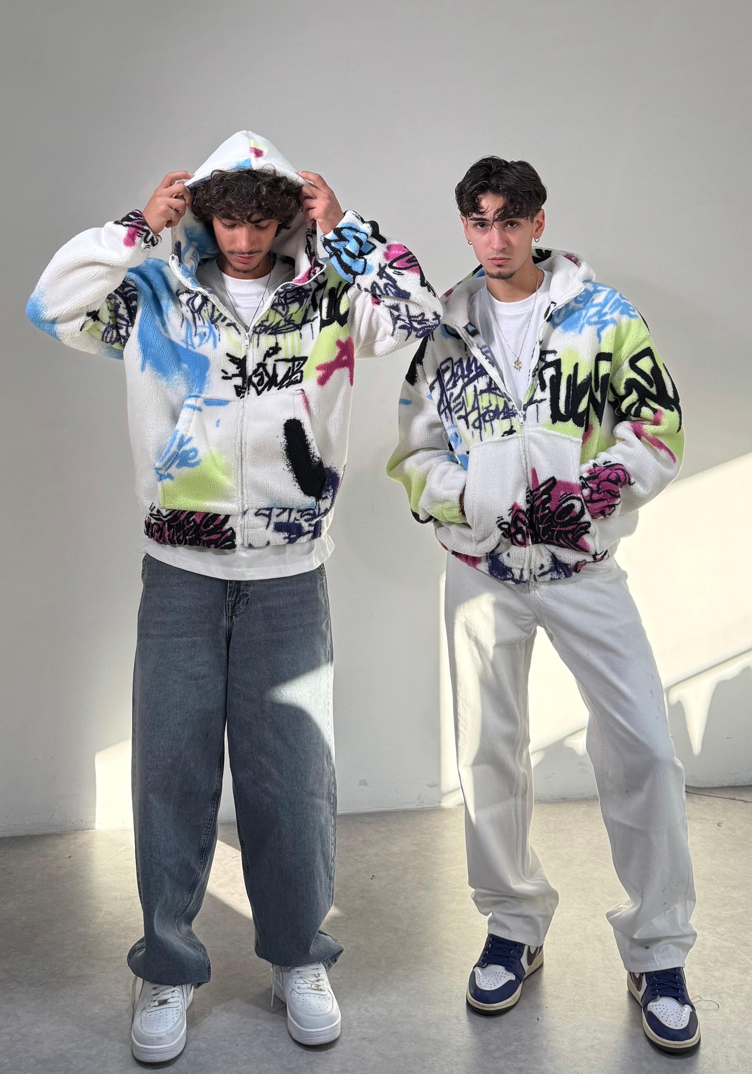 Renkli Oversize Premium Peluş Mont