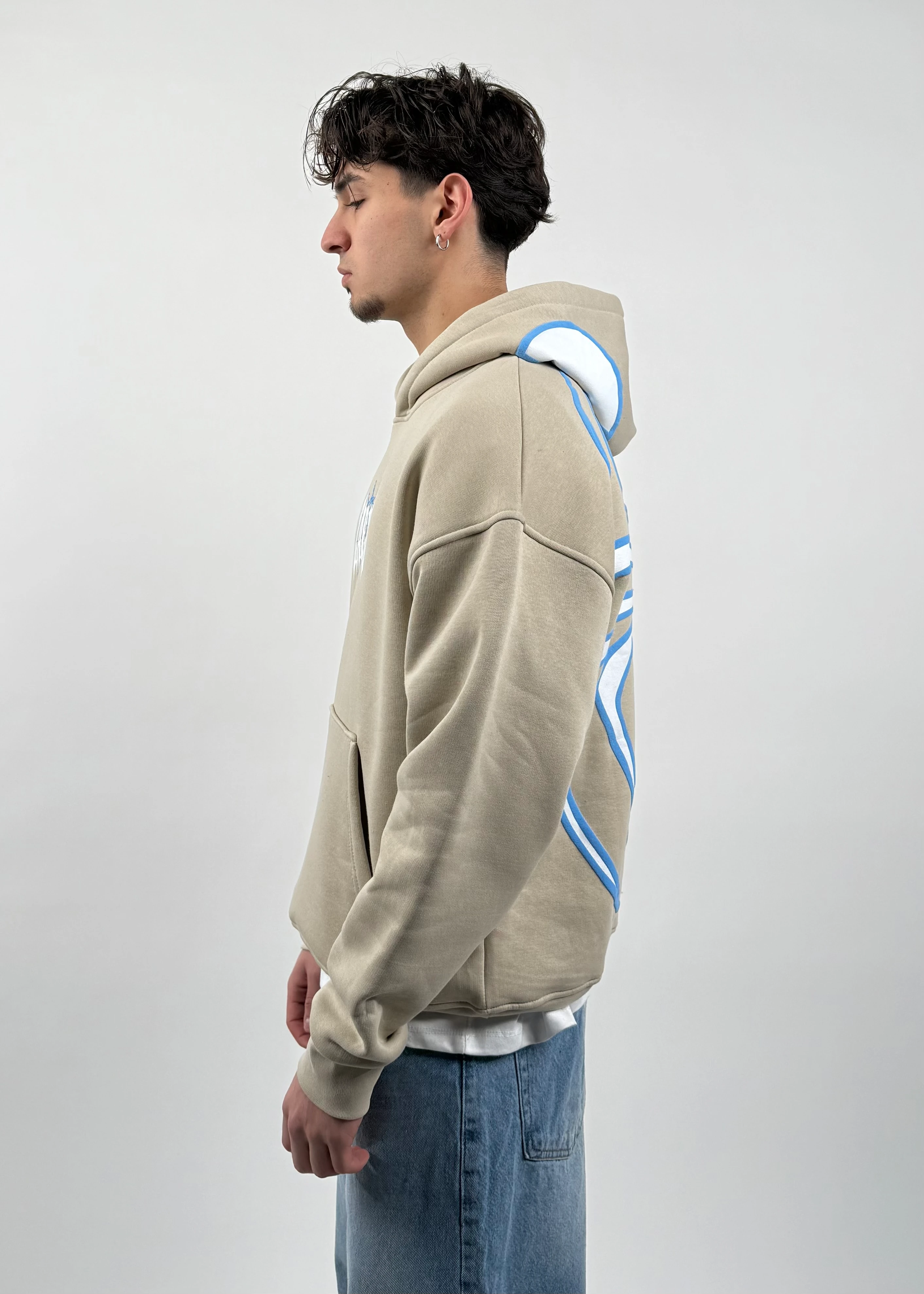 Spider Baskılı Oversize Hoodie