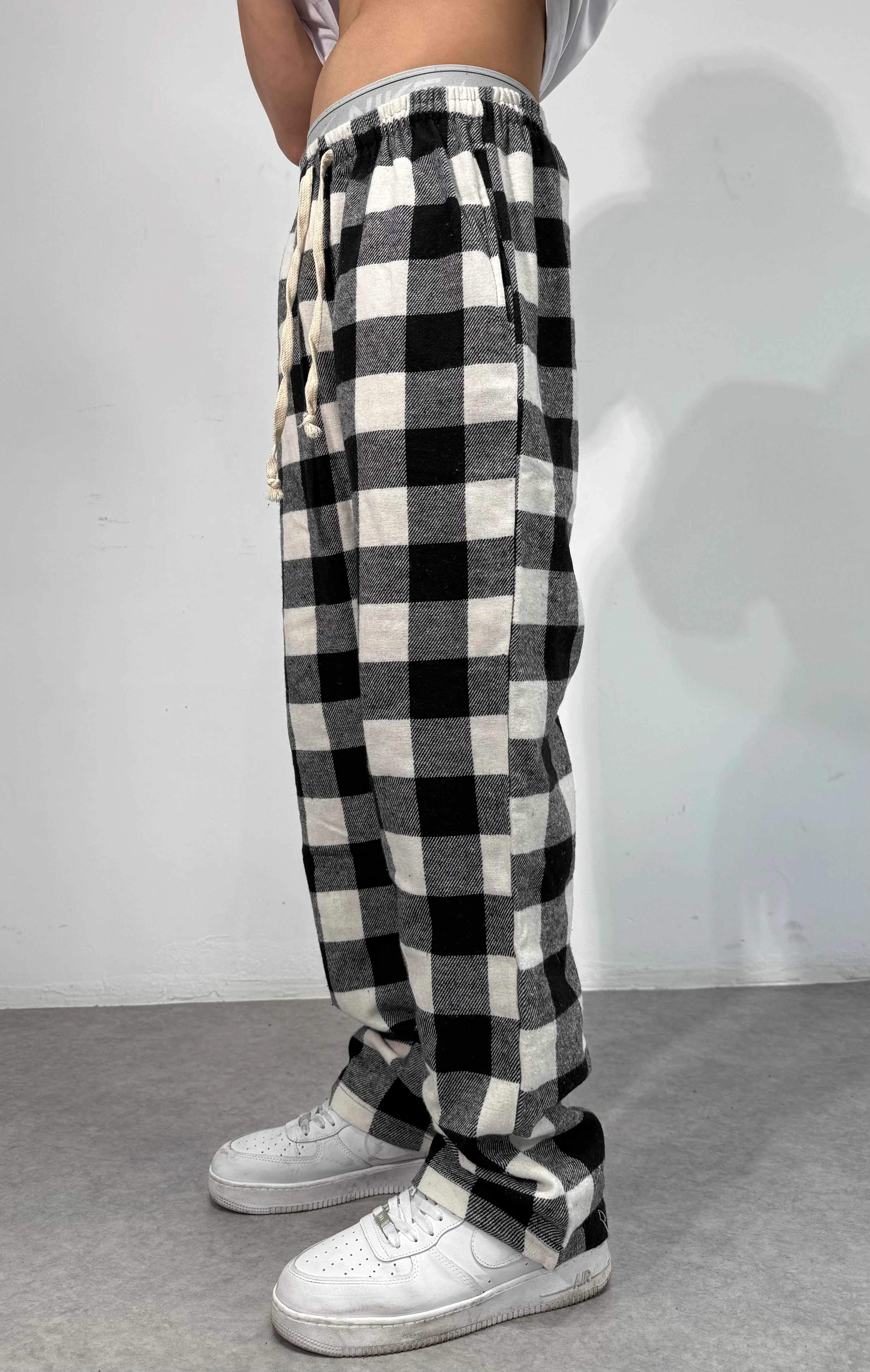 Kışlık  Kumaş Ekose Kareli Pijama Alt