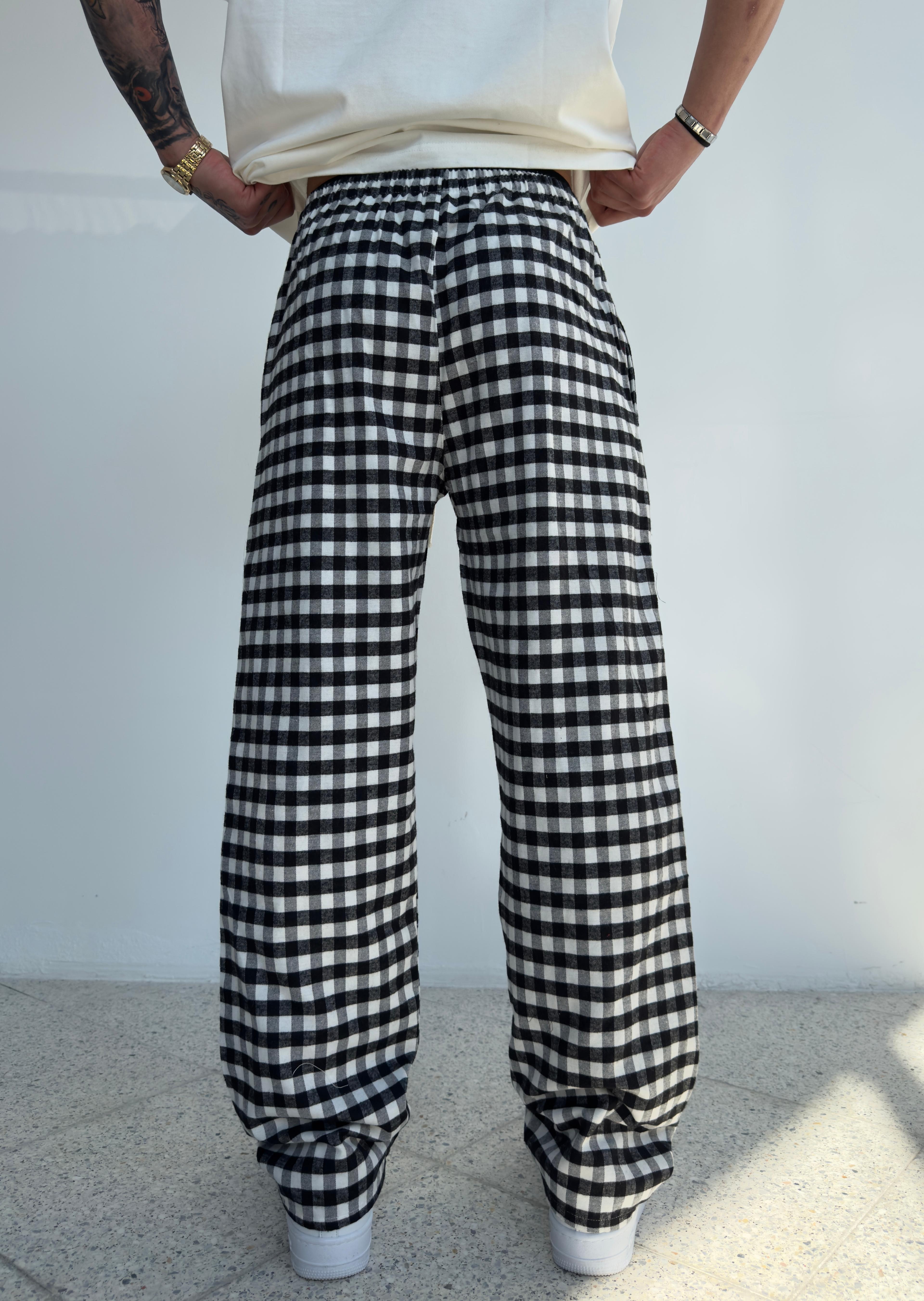 Yazlık İnce Kumaş Kareli Pijama Alt