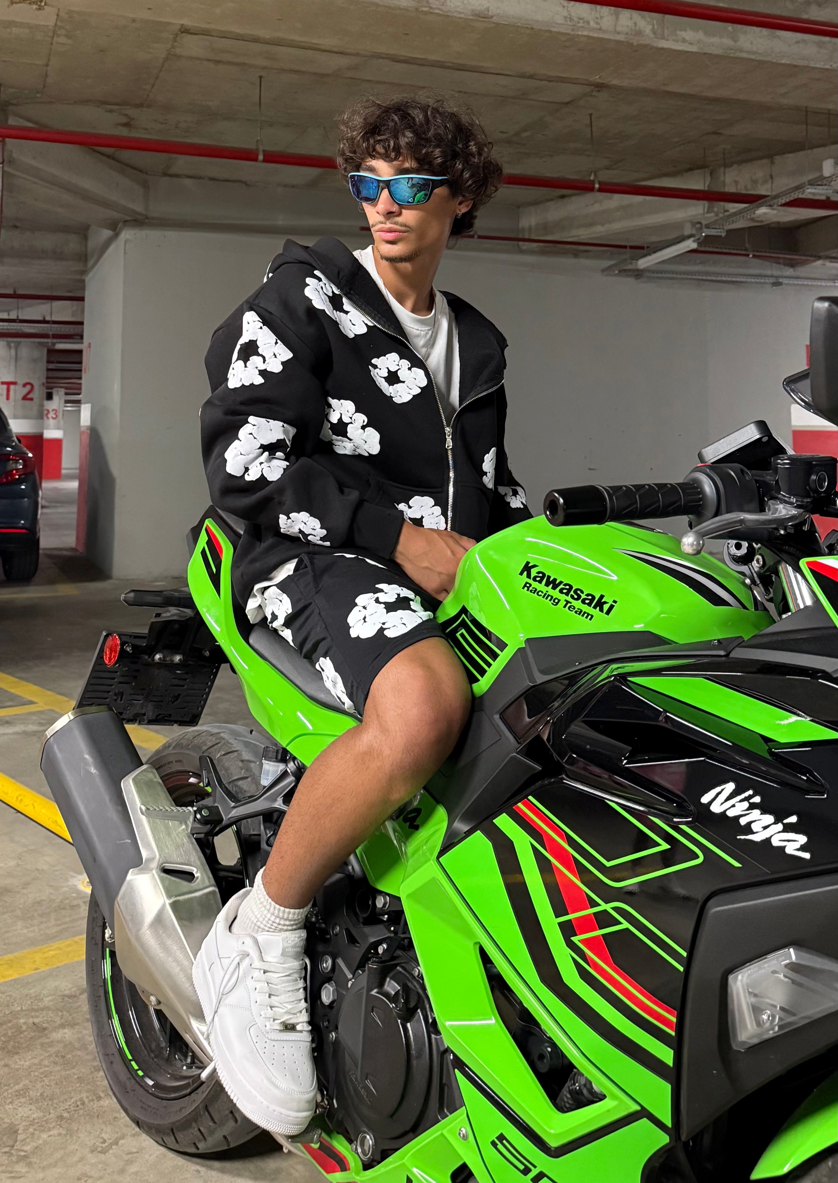 D. Tears Baskılı Oversize Zipp Hoodie