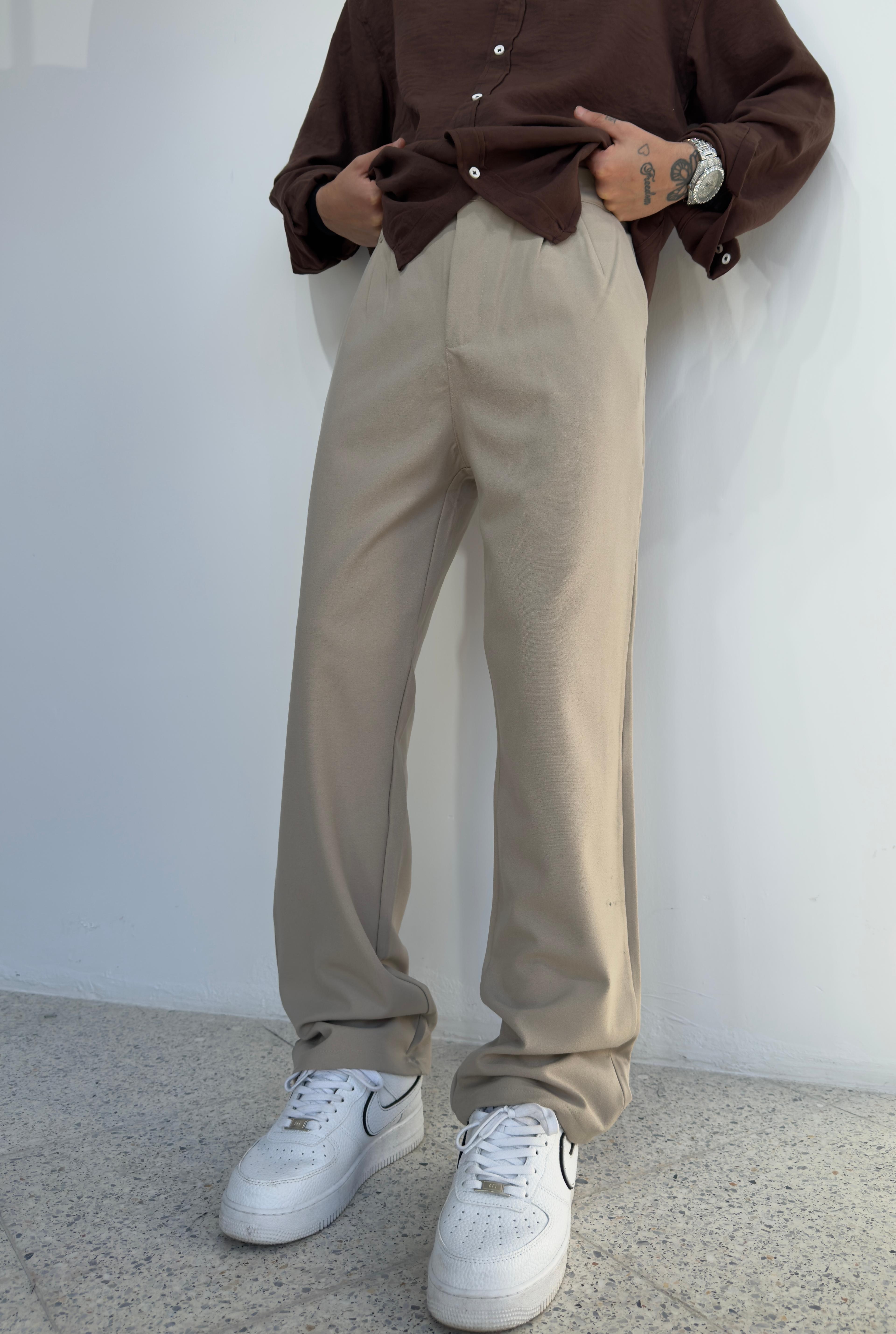Baggy Kumaş Pantolon - krem