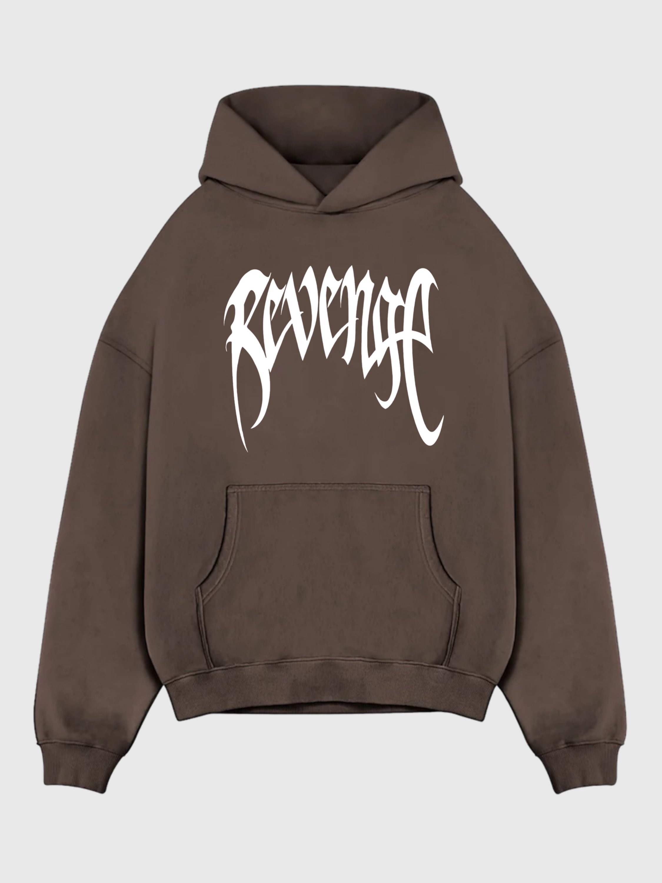 REVENGE Baskılı Oversize Sweatshirt - kahverengi