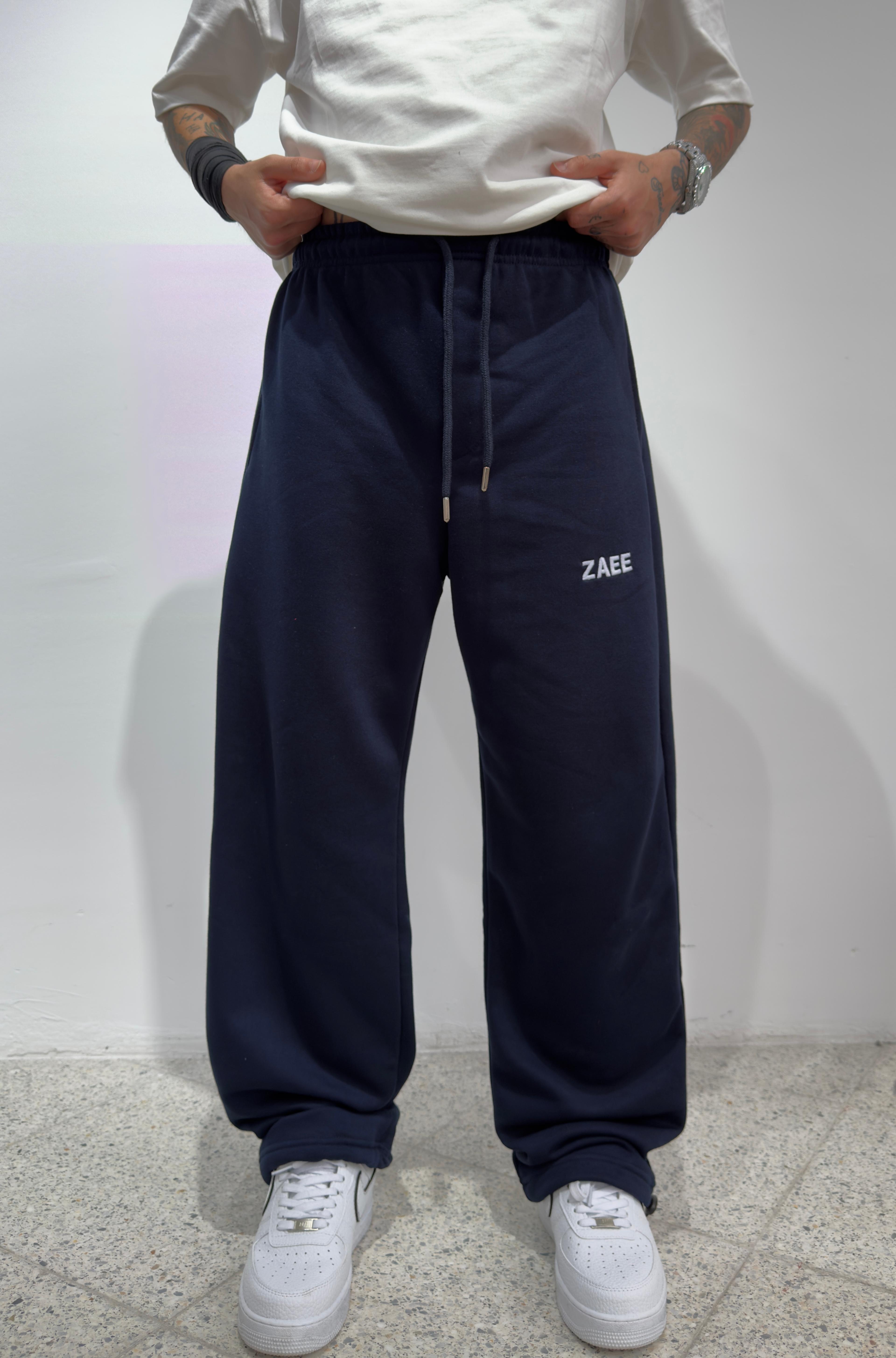 ZAEE Nakışlı Yazlık Kumaş Ayarlanabilir Paça Baggy Premium Eşofman Altı  - lacivert
