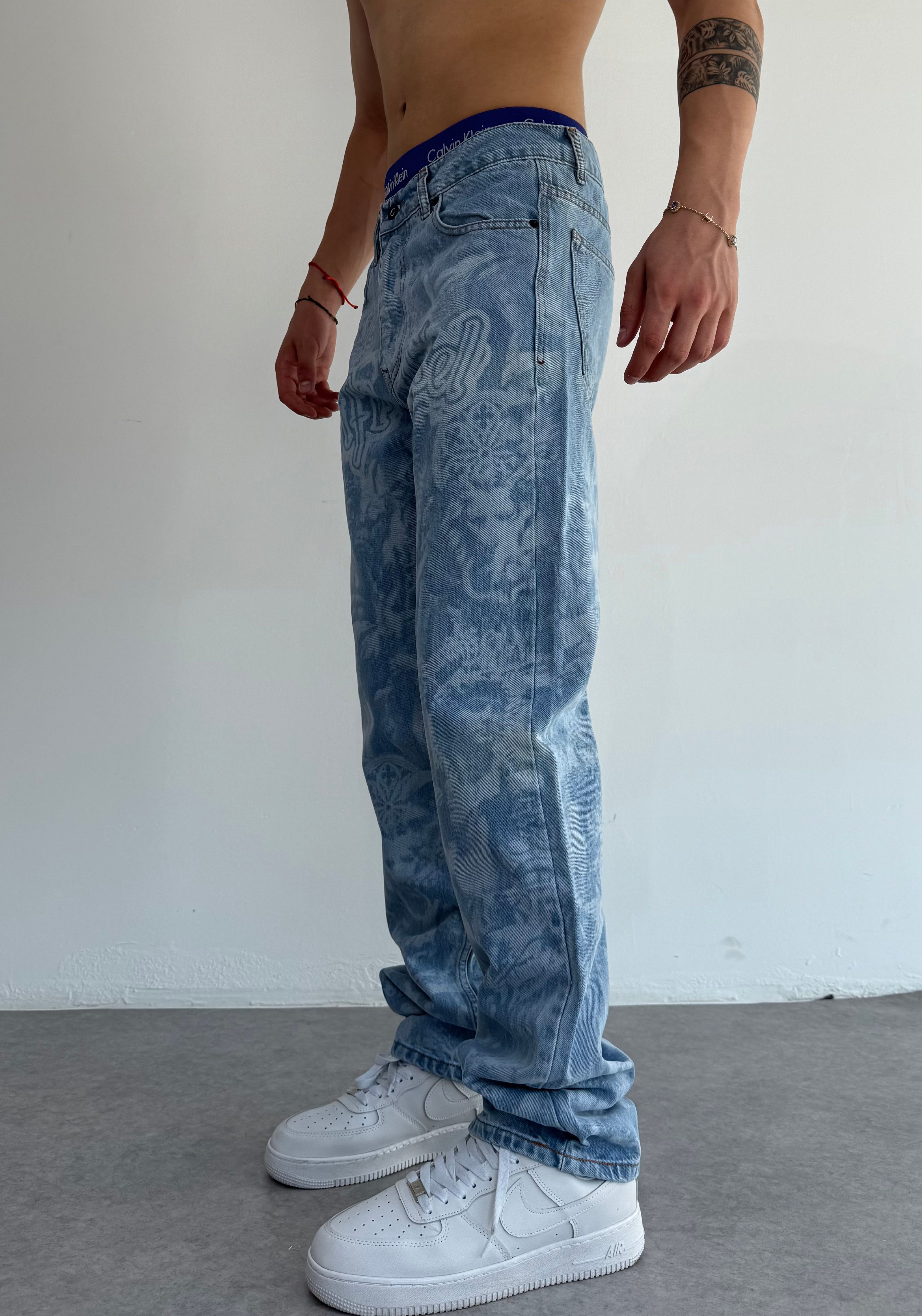 Full Desenli Bol Baggy  Kalıp Premium Pantolon