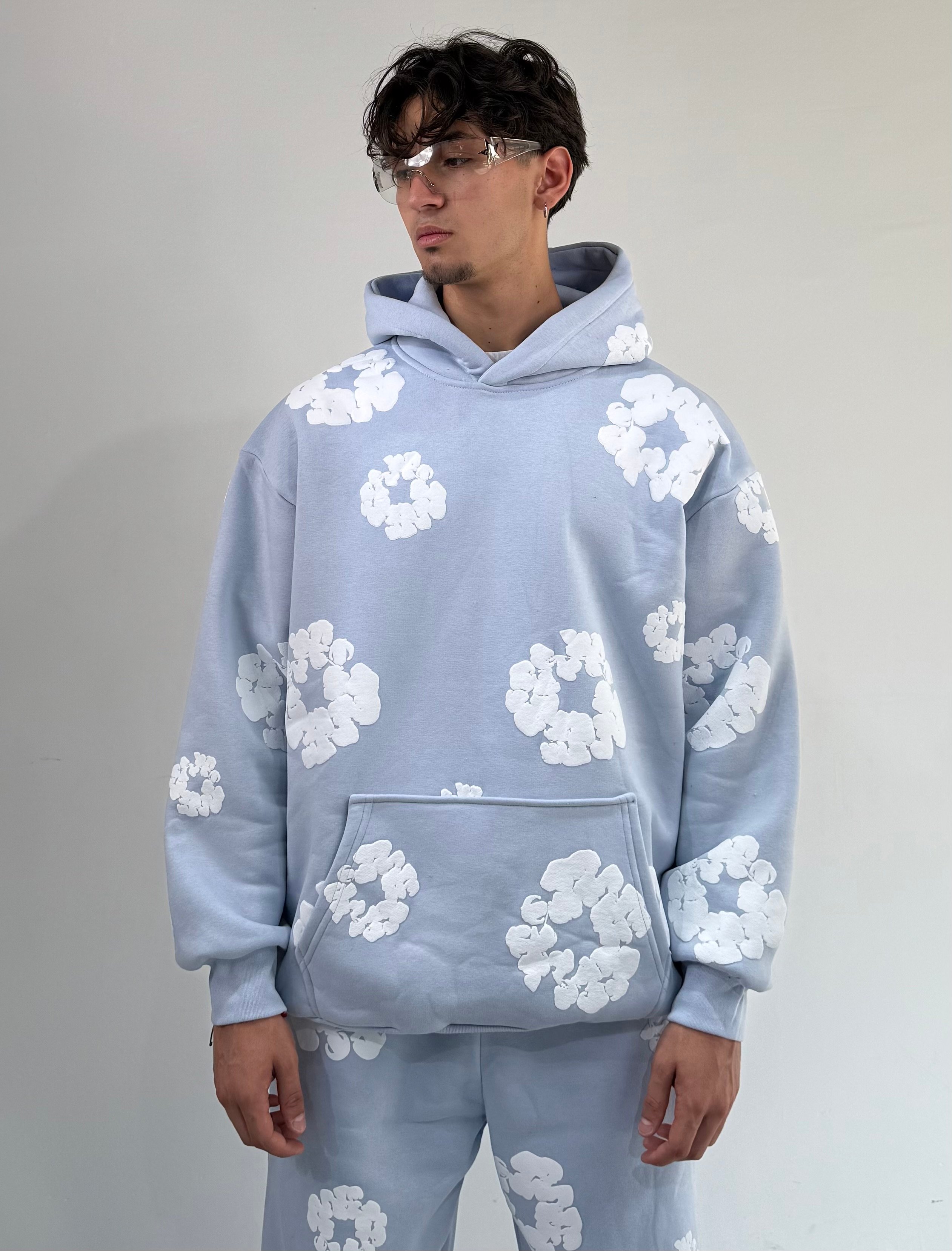 D.Tears Baskılı Oversize Sweatshirt  - Bebek Mavisi