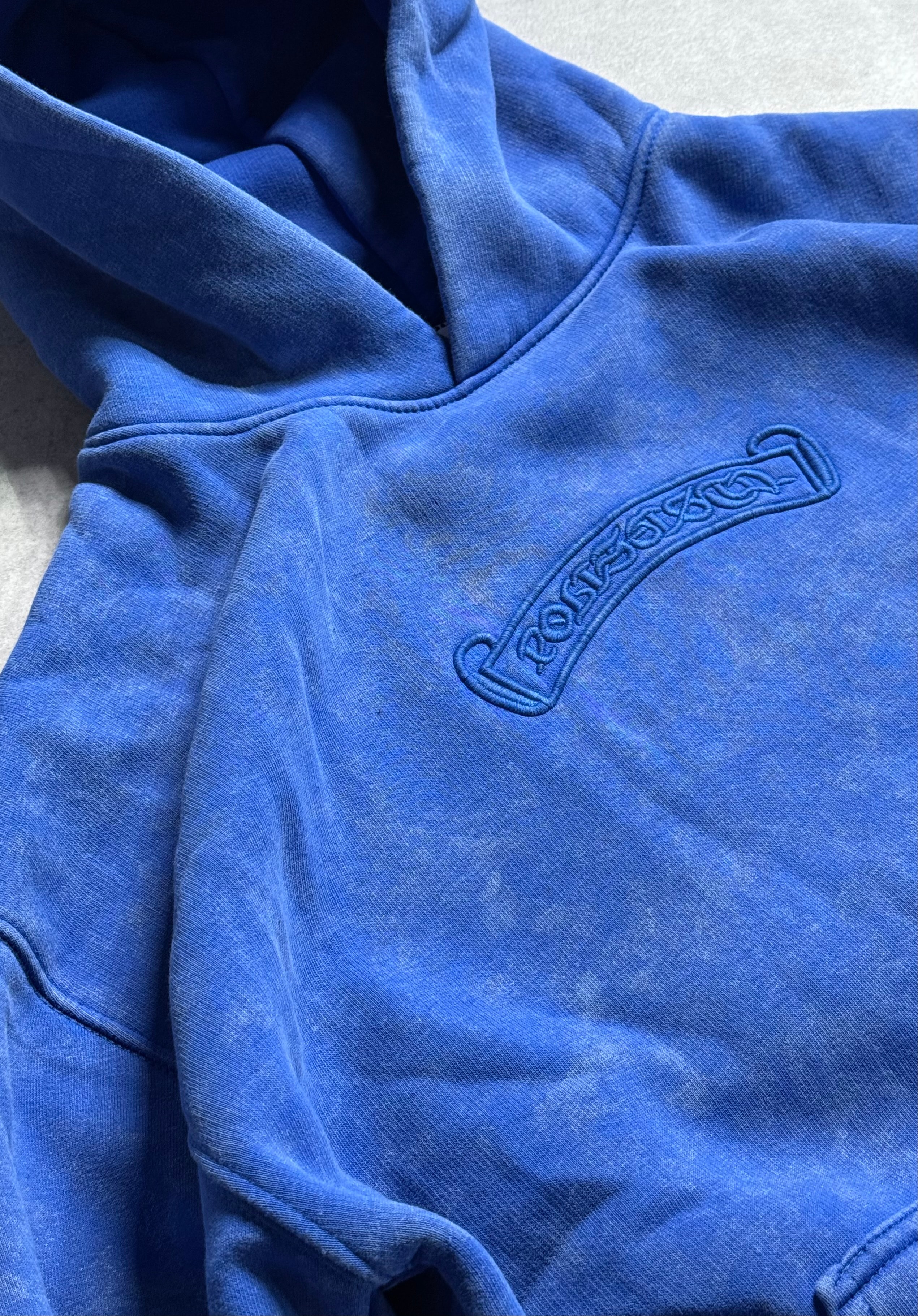 Acid Wash Aplike Nakışlı Oversize Premium Sweatshirt