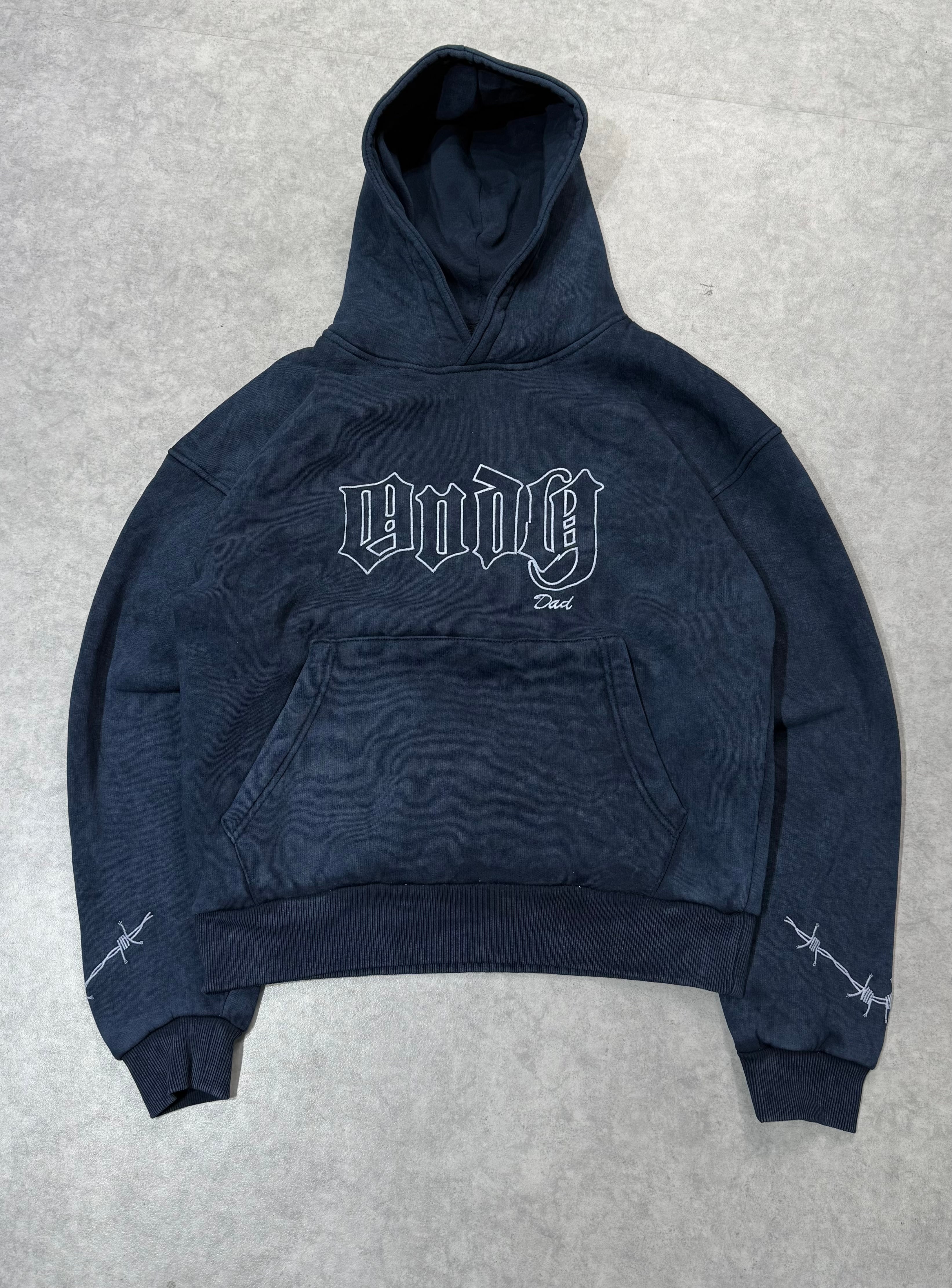 Acid Wash Andy Nakışlı Oversize Premium  - lacivert