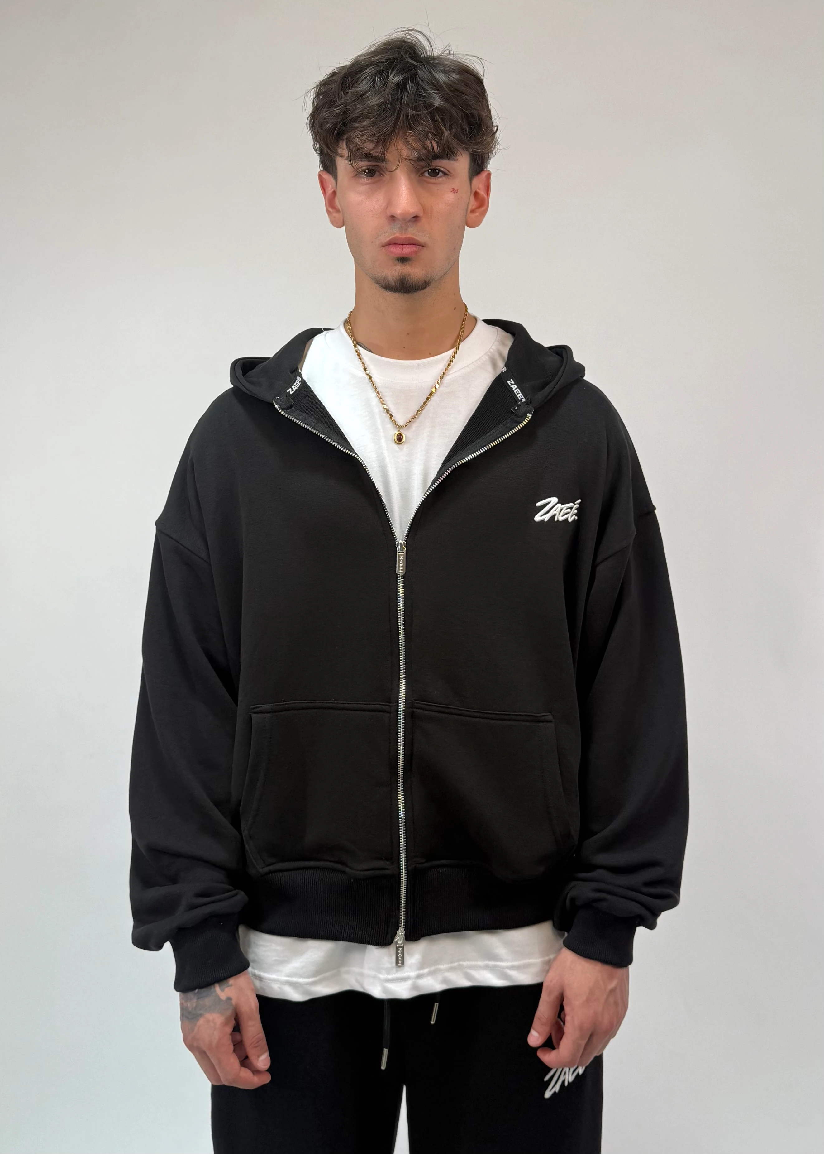 Her Mevsim Giyilebilen Double Zip Oversize Hoodie