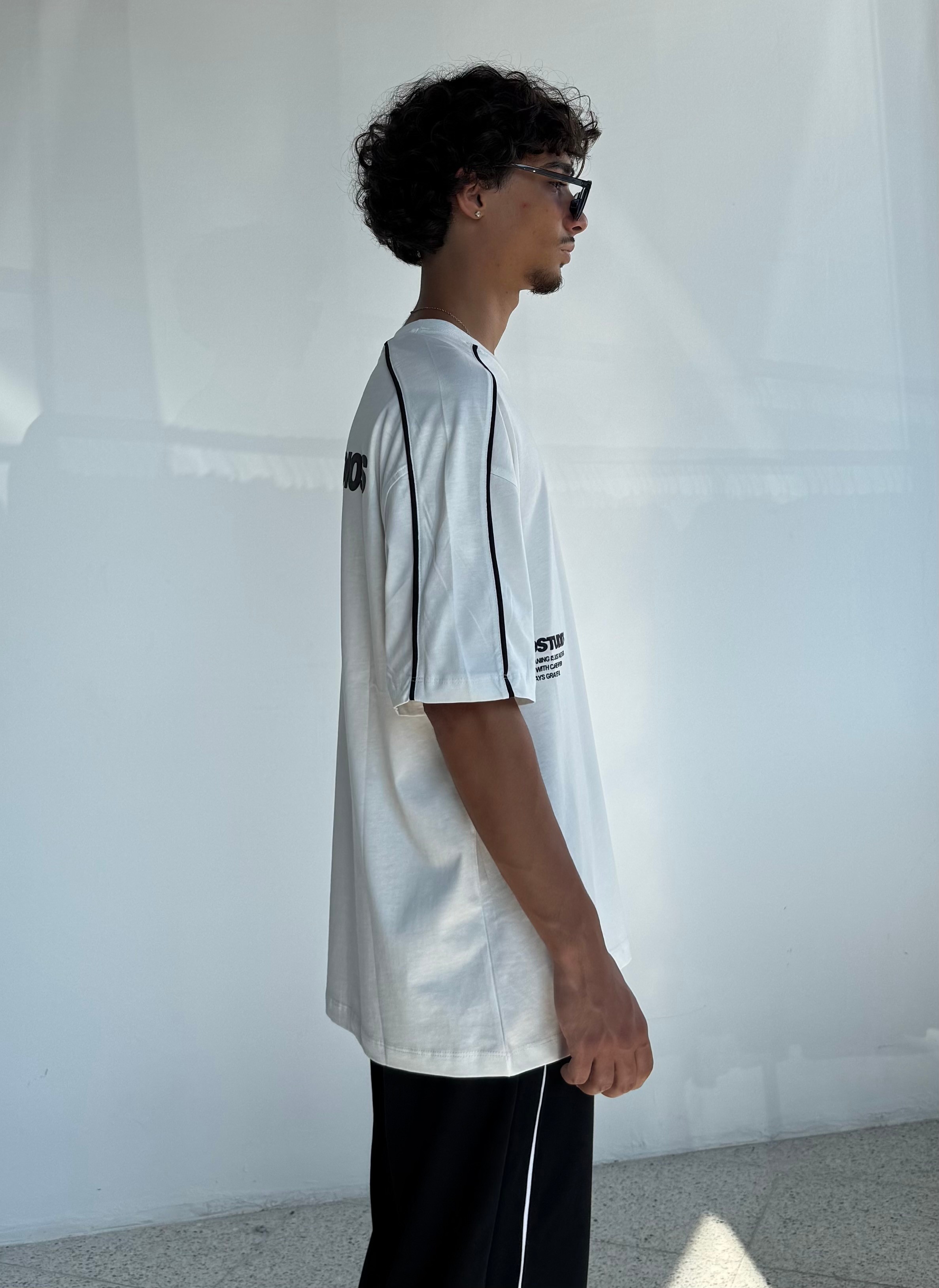 HRDSN Baskılı Biye Geçişli Oversize Tişört 