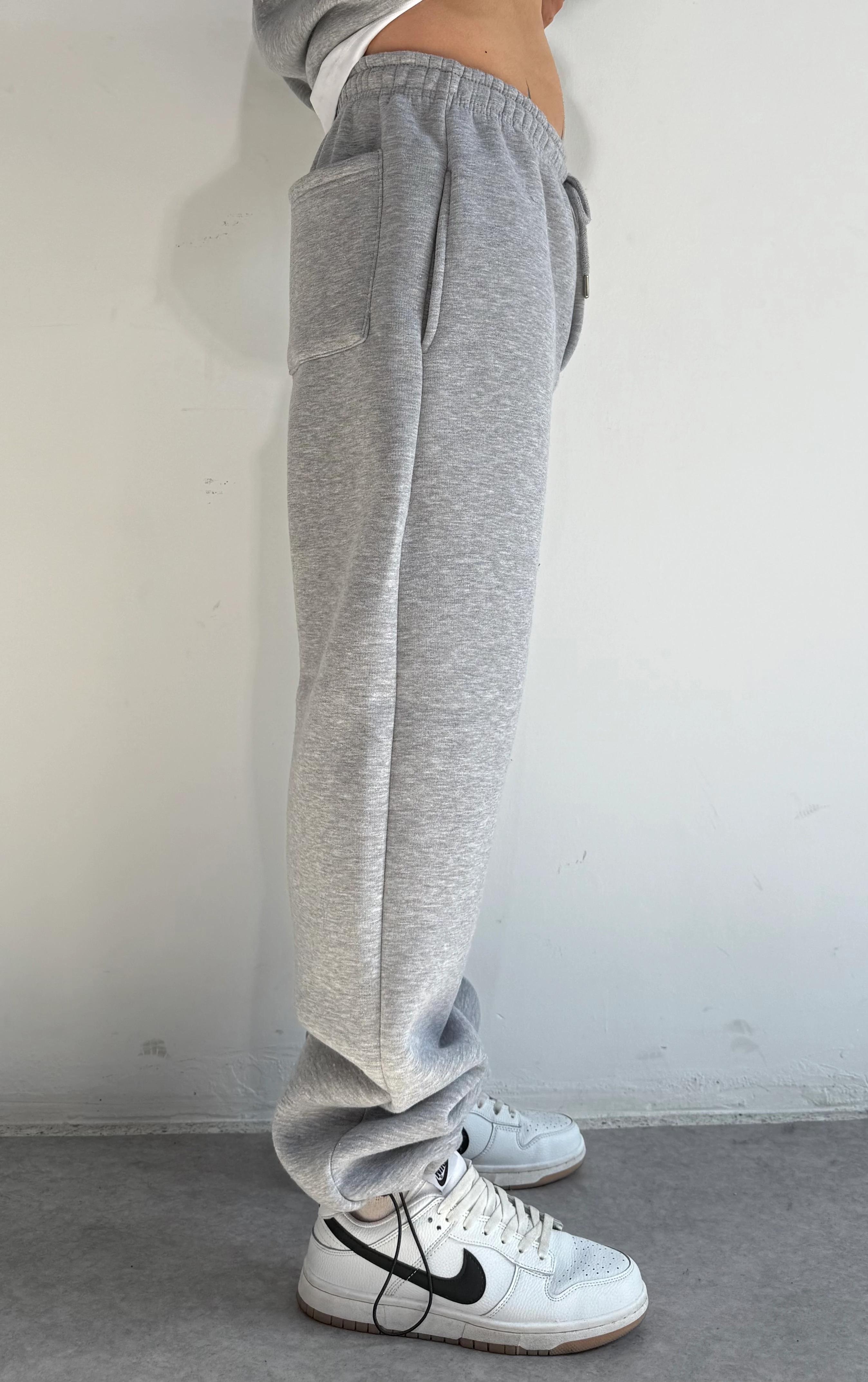 Kışlık Kumaş Ayarlanabilir Paça Baggy Eşofman Altı 