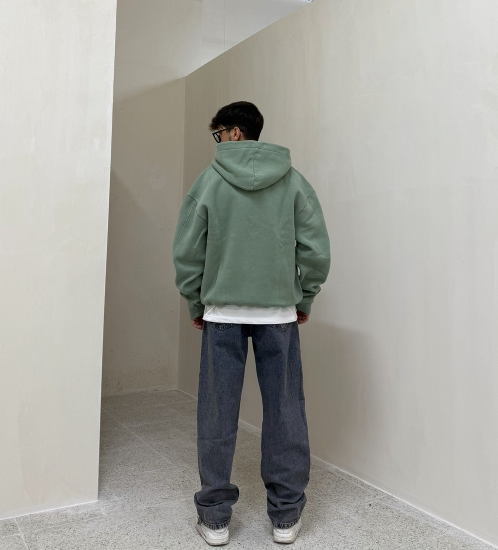MLTPLY Nakış Detay Oversize Premium Zipp Hoodie