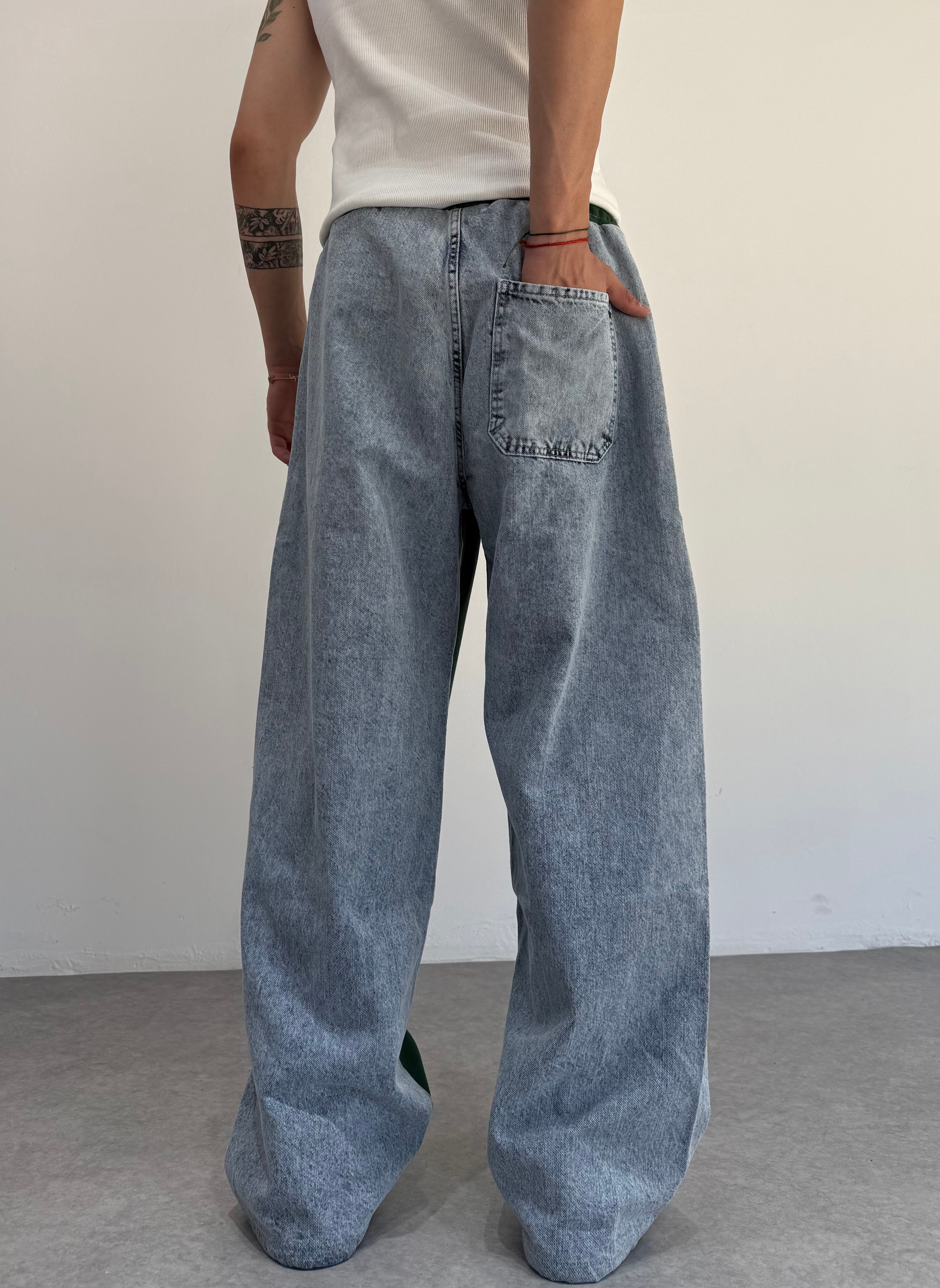 Unisex Şeritli Bol Pantolon 