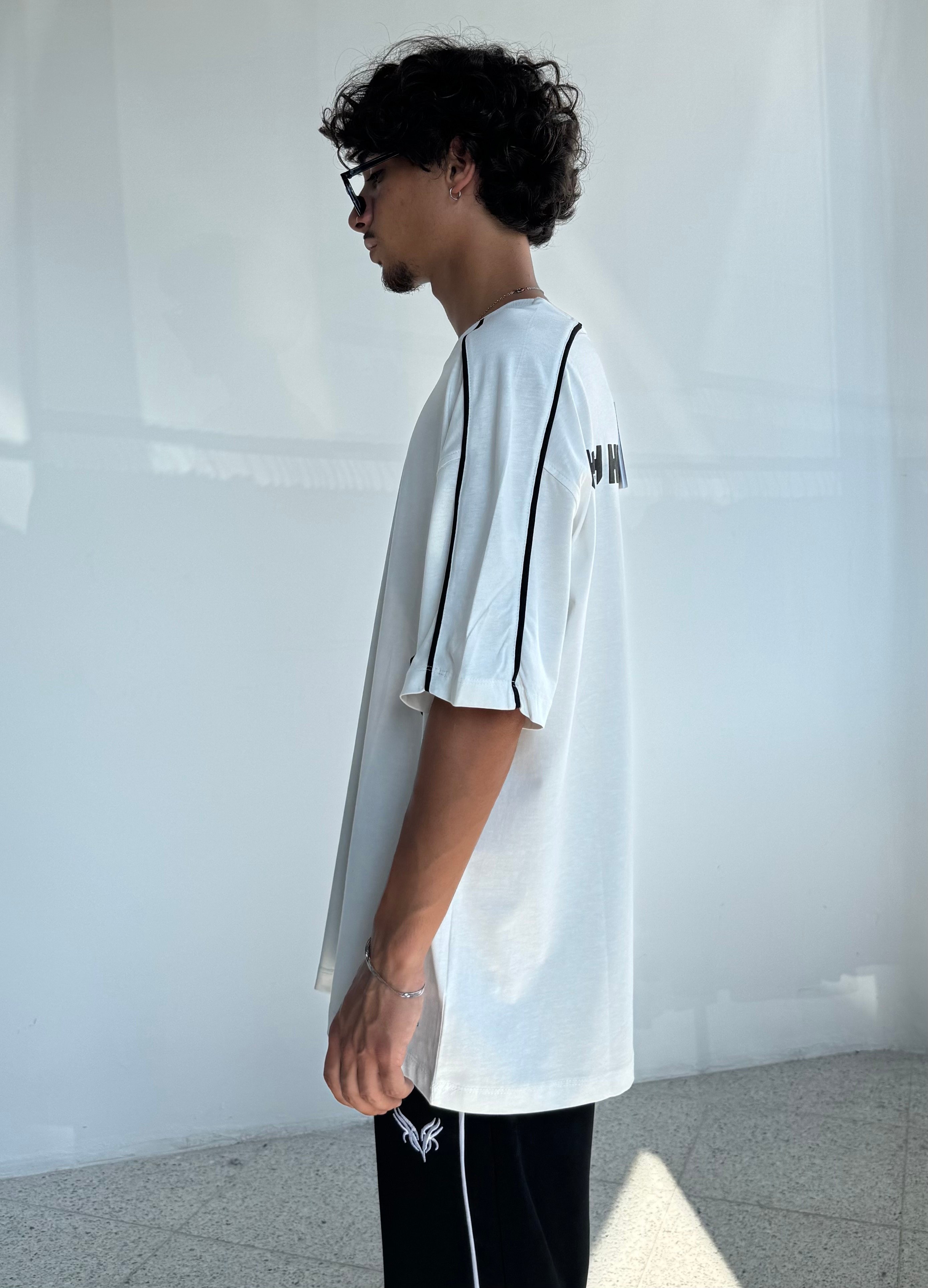 HRDSN Baskılı Biye Geçişli Oversize Tişört 