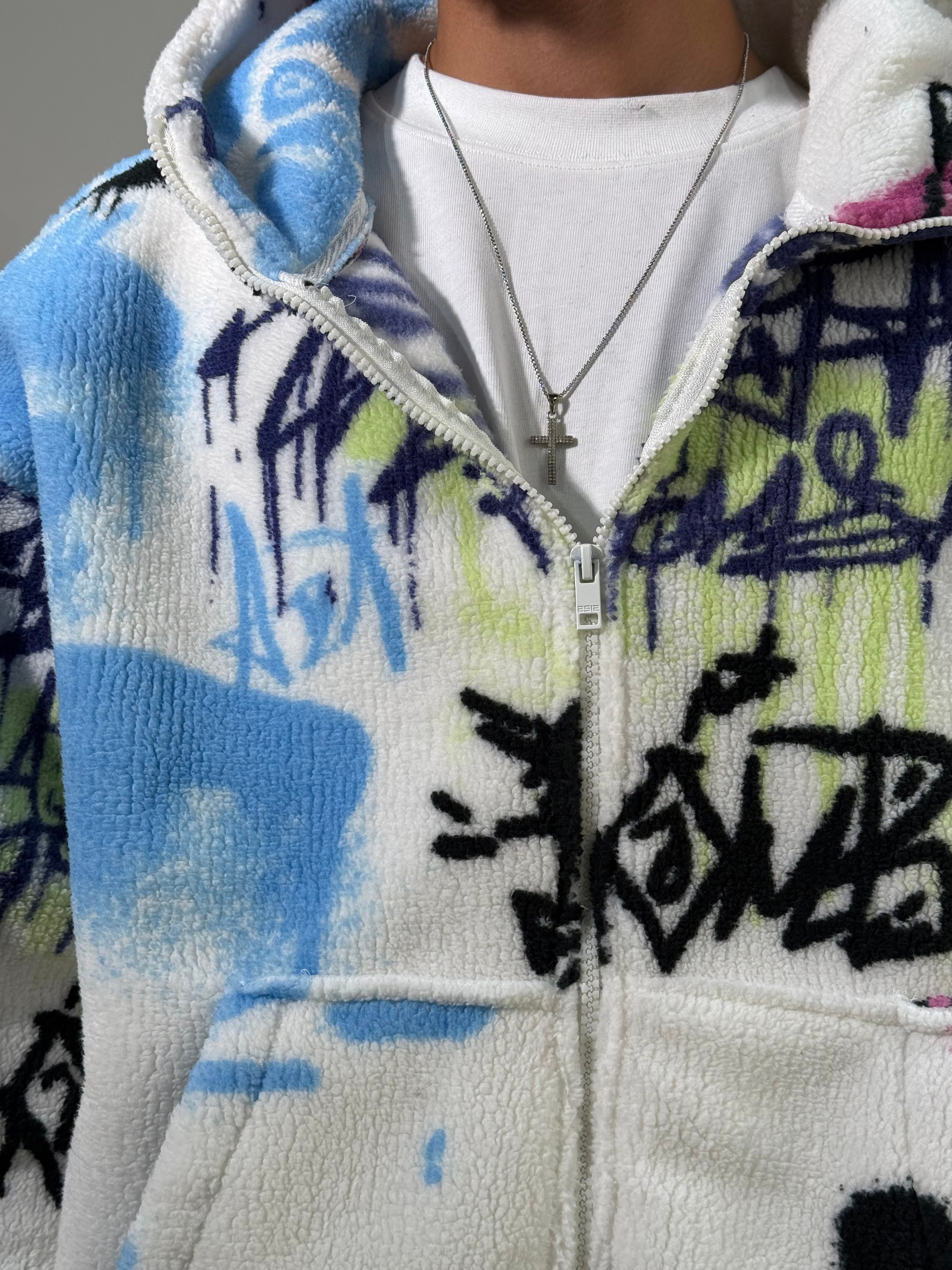 Renkli Oversize Premium Peluş Mont