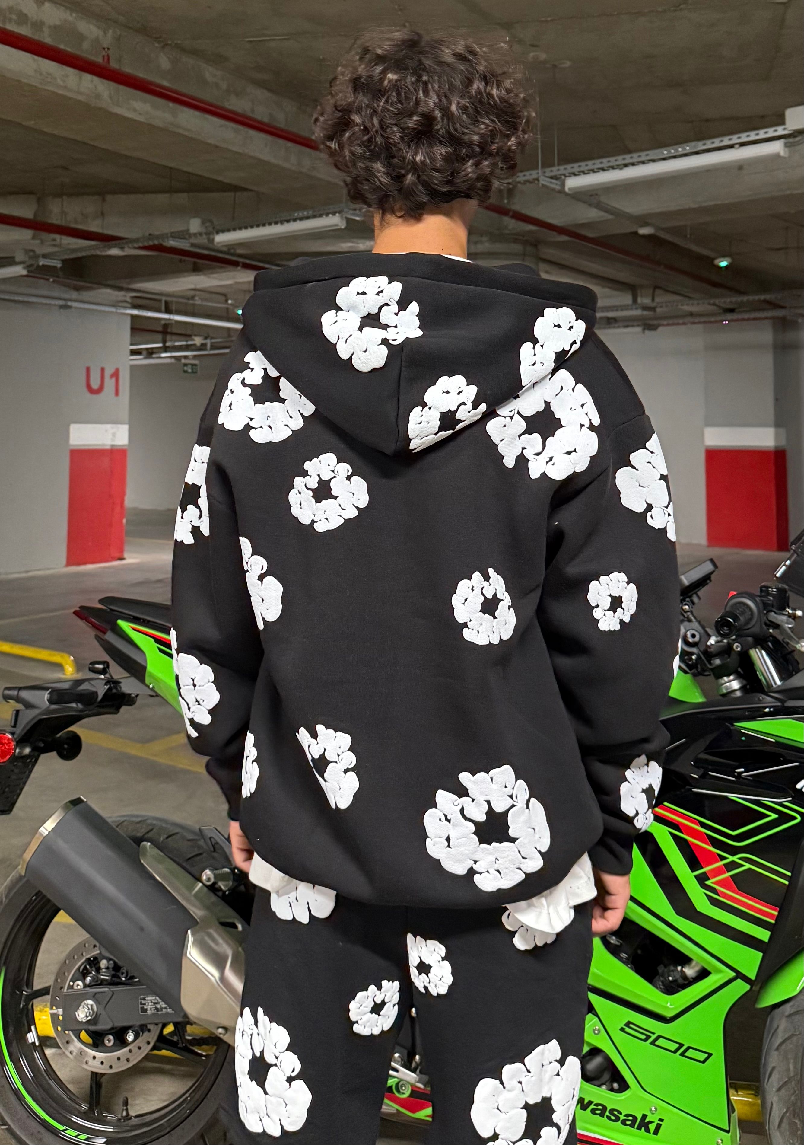 D. Tears Baskılı Oversize Zipp Hoodie