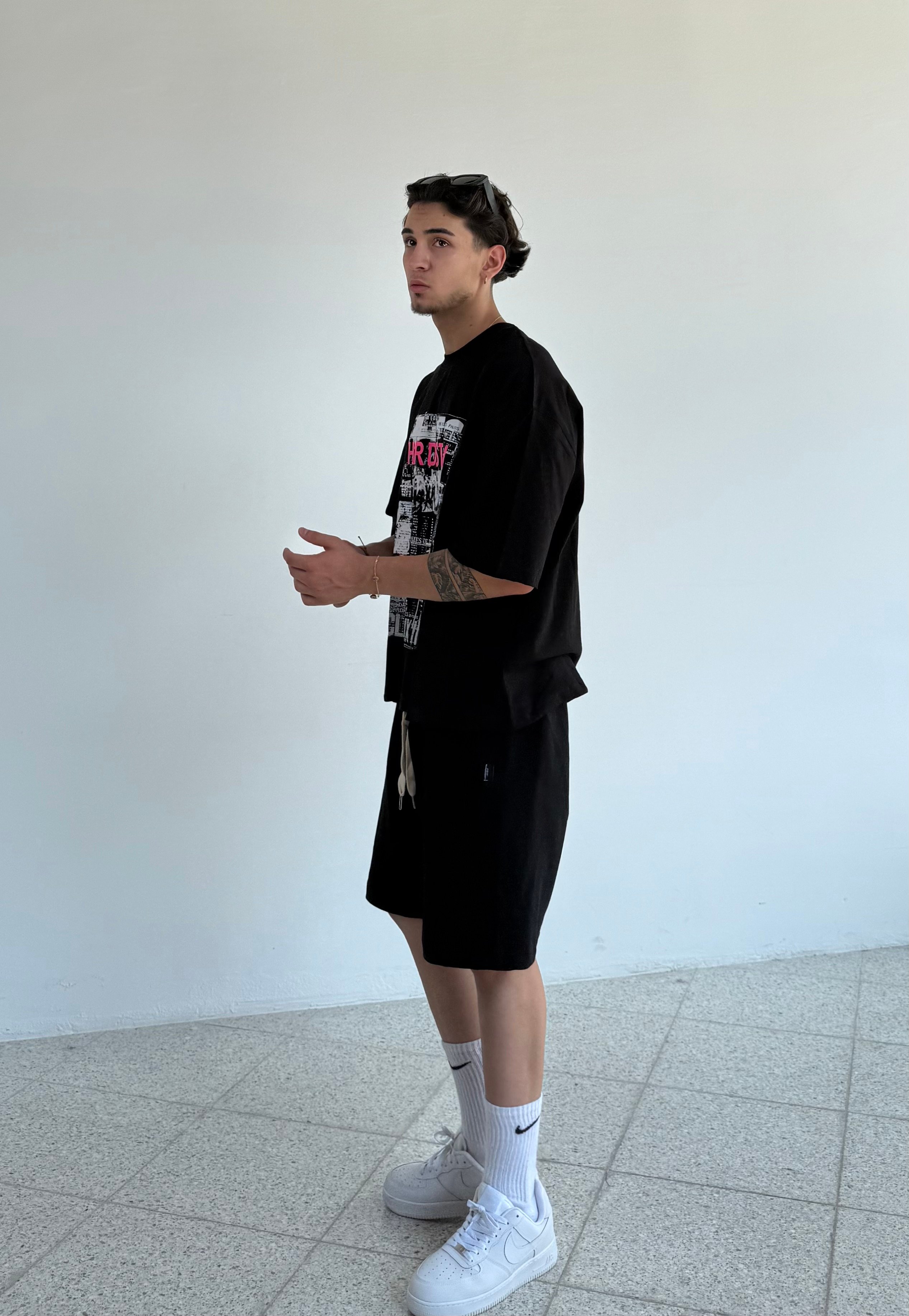HRS Baskılı Crop Boy Oversize Premium Tişört