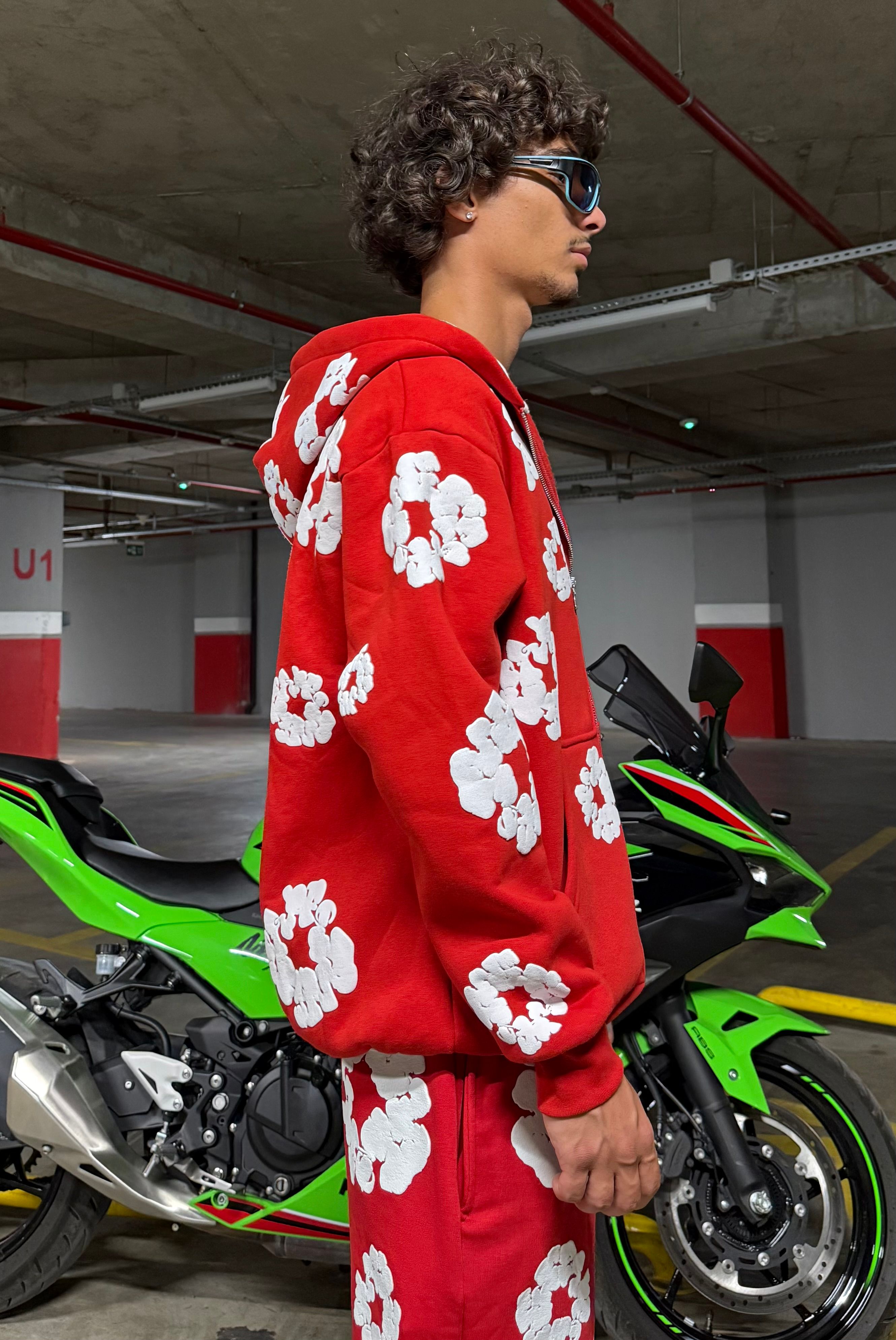 D. Tears Baskılı Oversize Zipp Hoodie