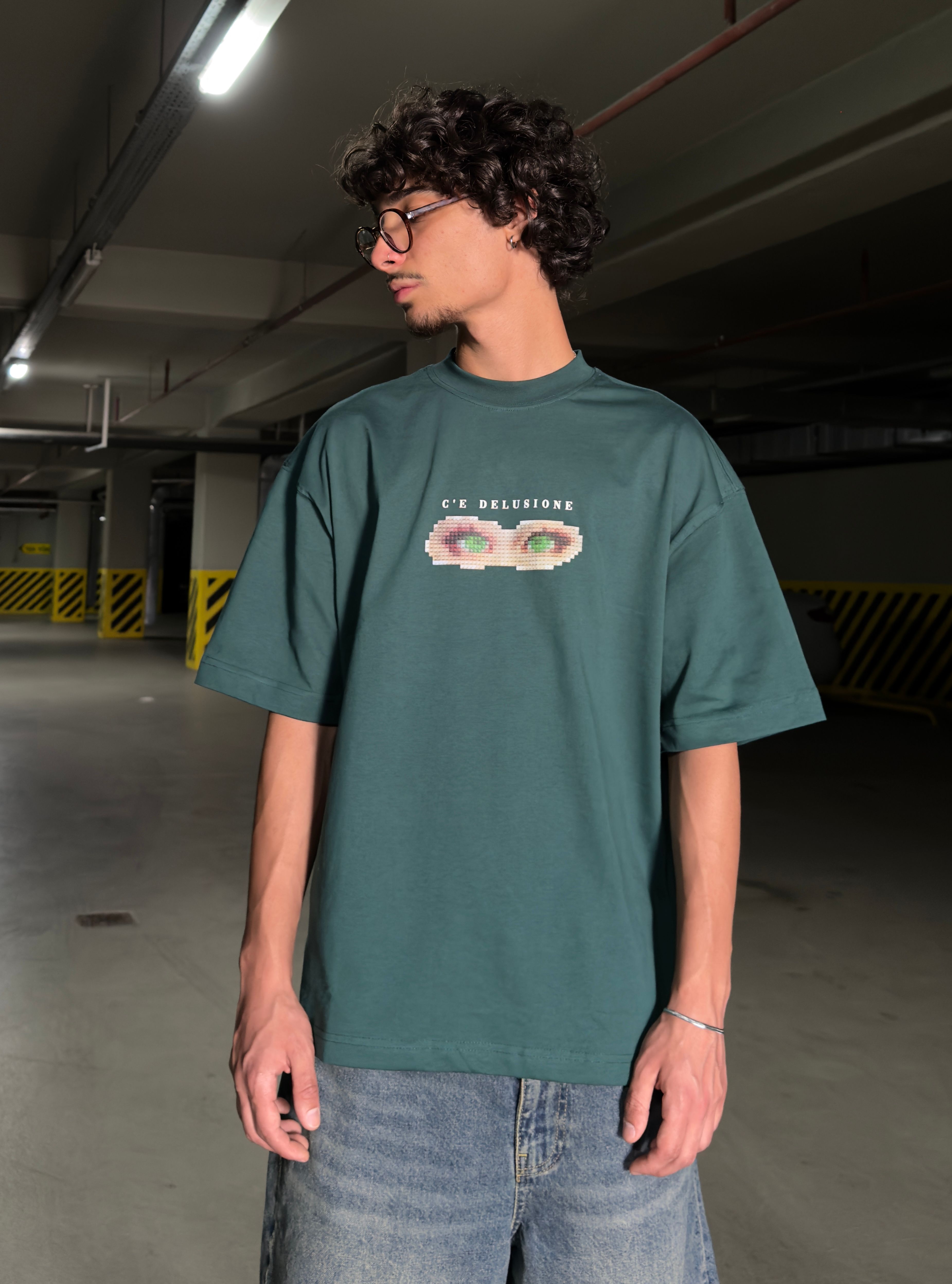 Eyes baskılı Oversize Premium Tişört