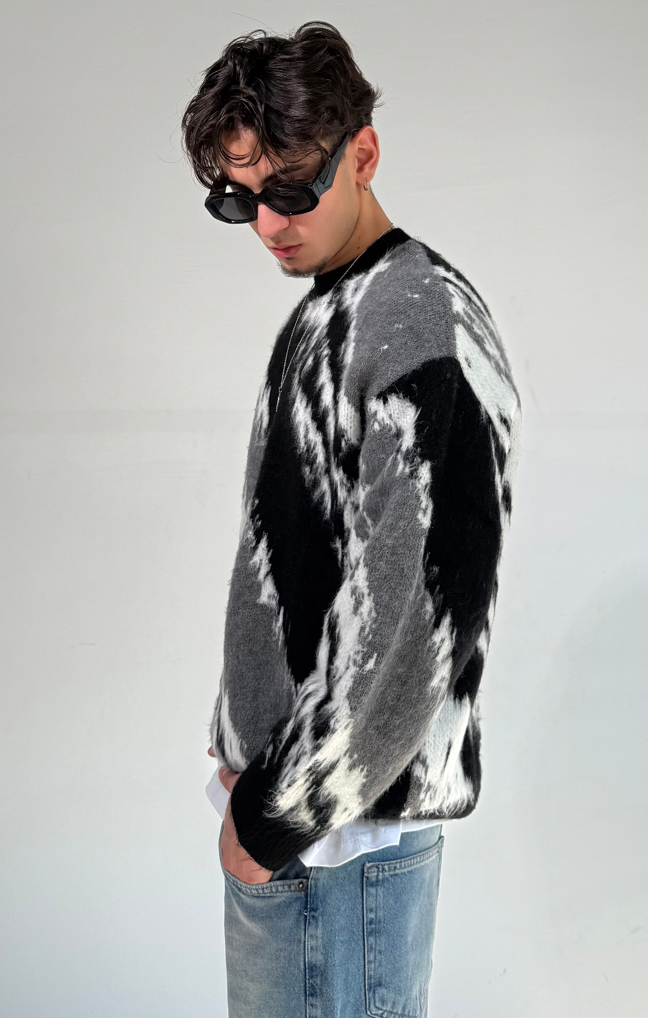 Desenli Oversize Premium Triko kazak 