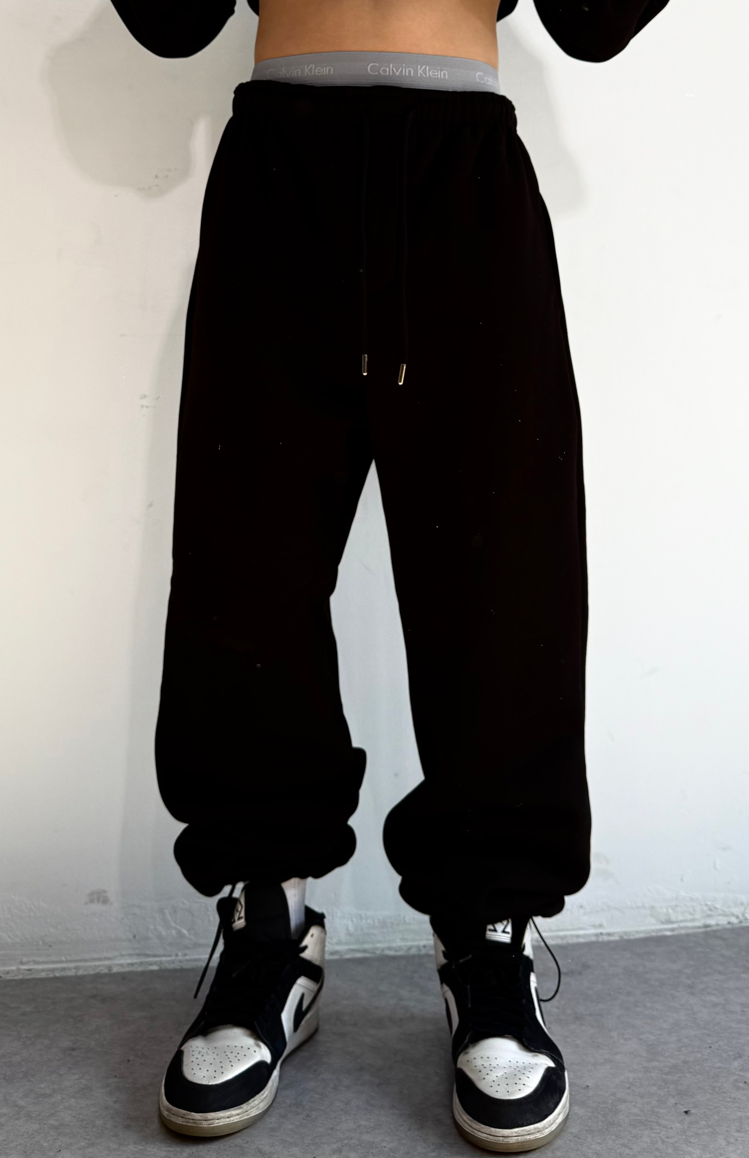 Kışlık Kumaş Ayarlanabilir Paça Baggy Eşofman Altı 