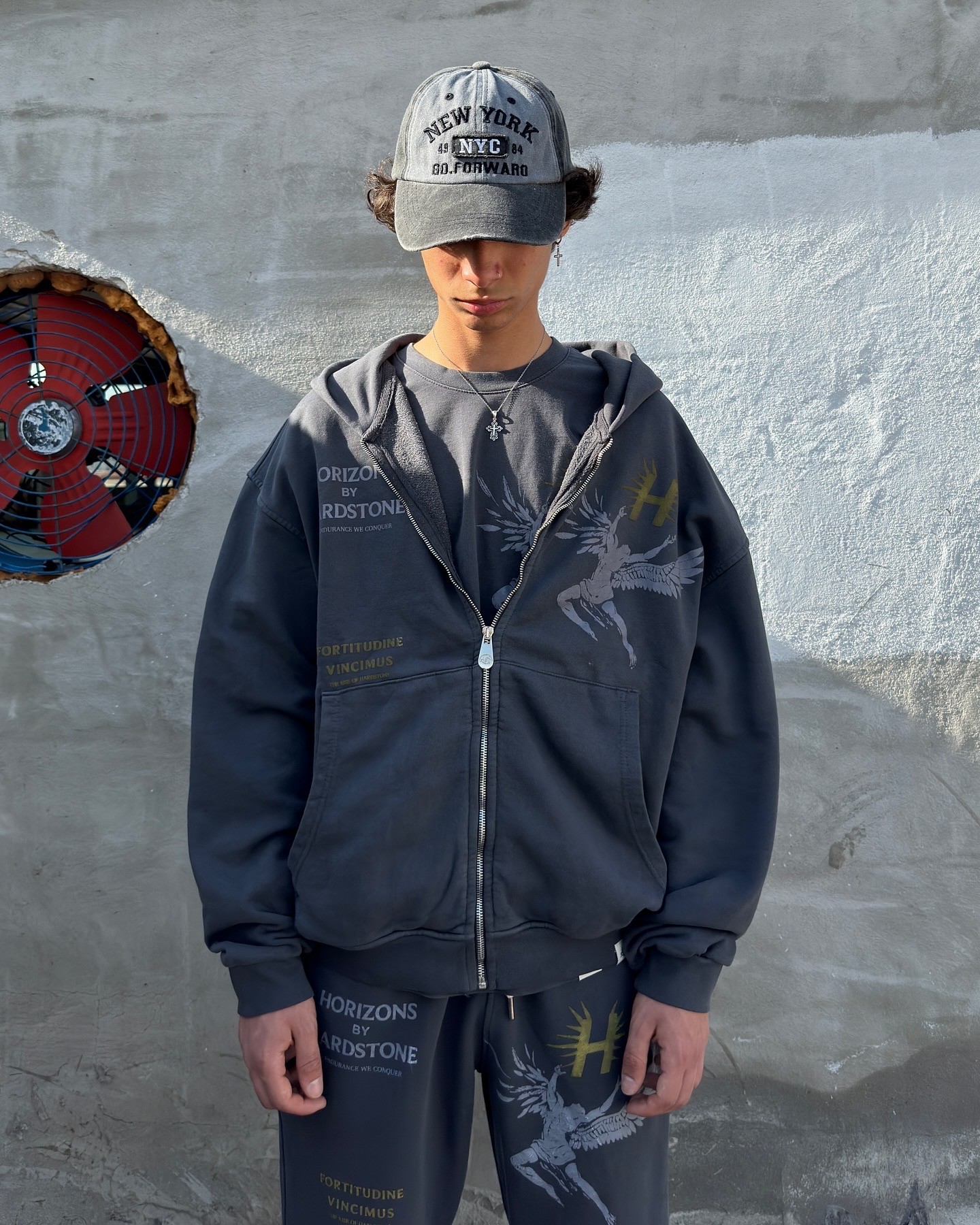 HRS H Baskılı Oversize Premium Zipp Hoodie