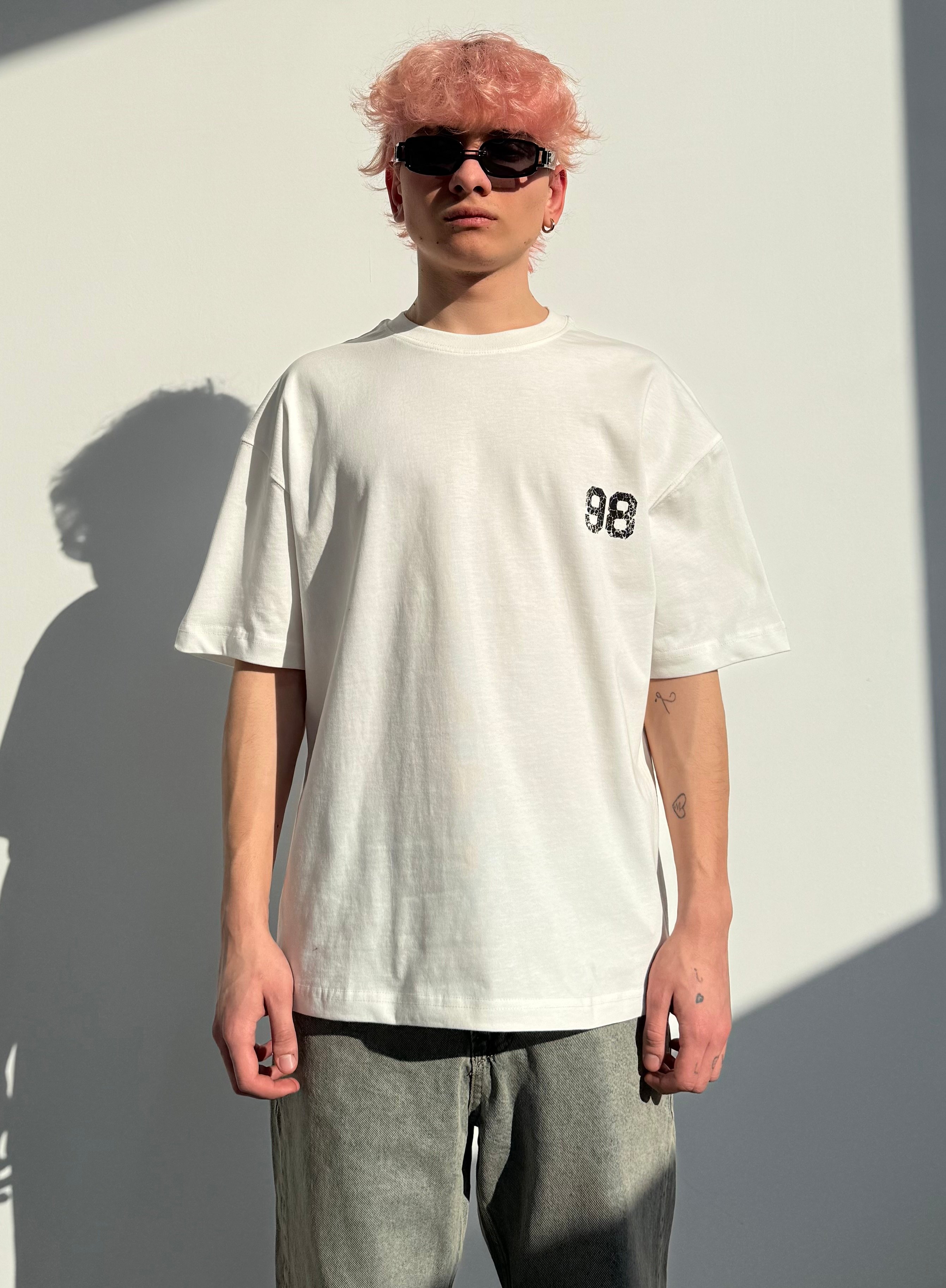 98 Baskılı Oversize Tişört