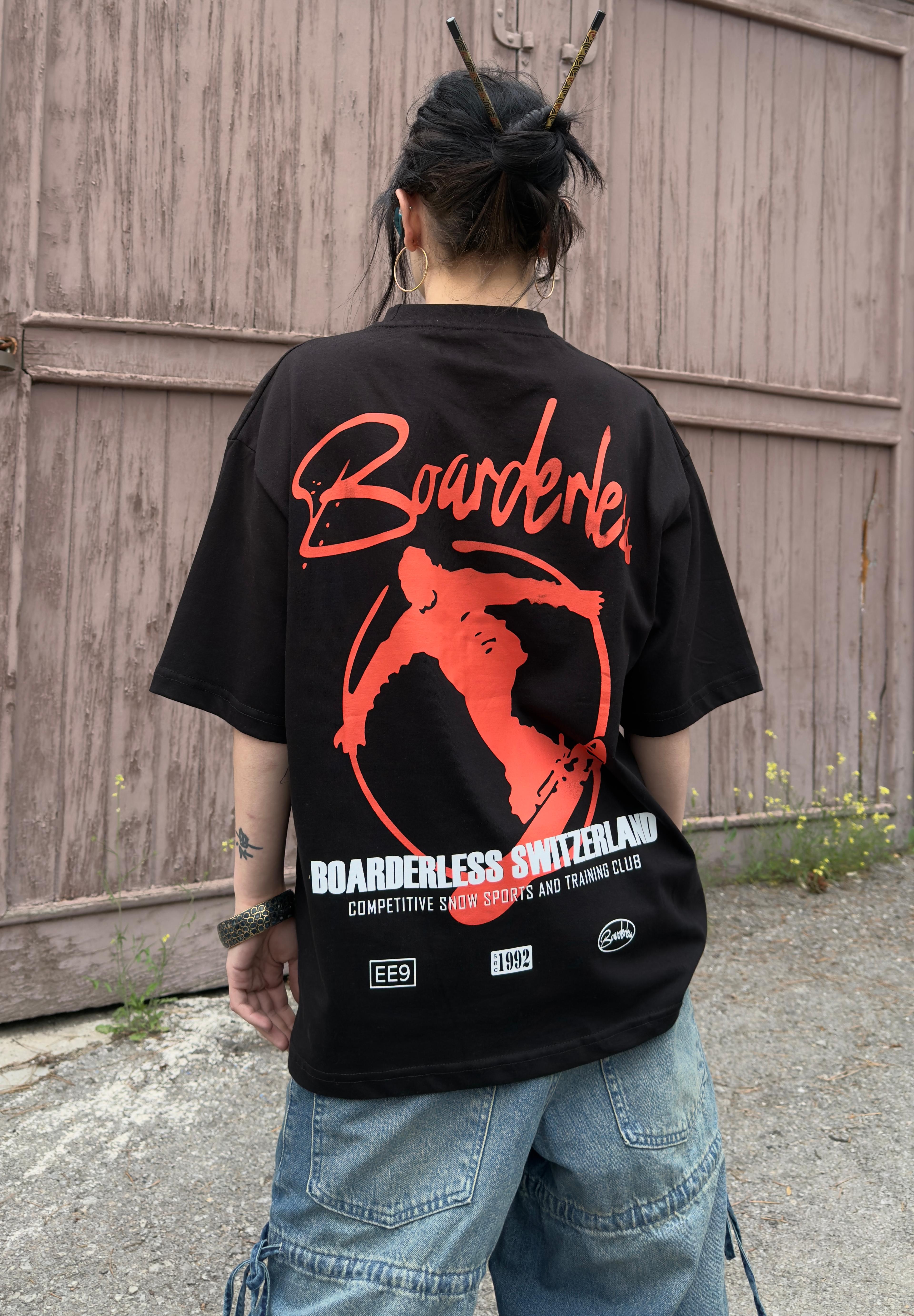 Skate Baskılı Oversize Tişört 