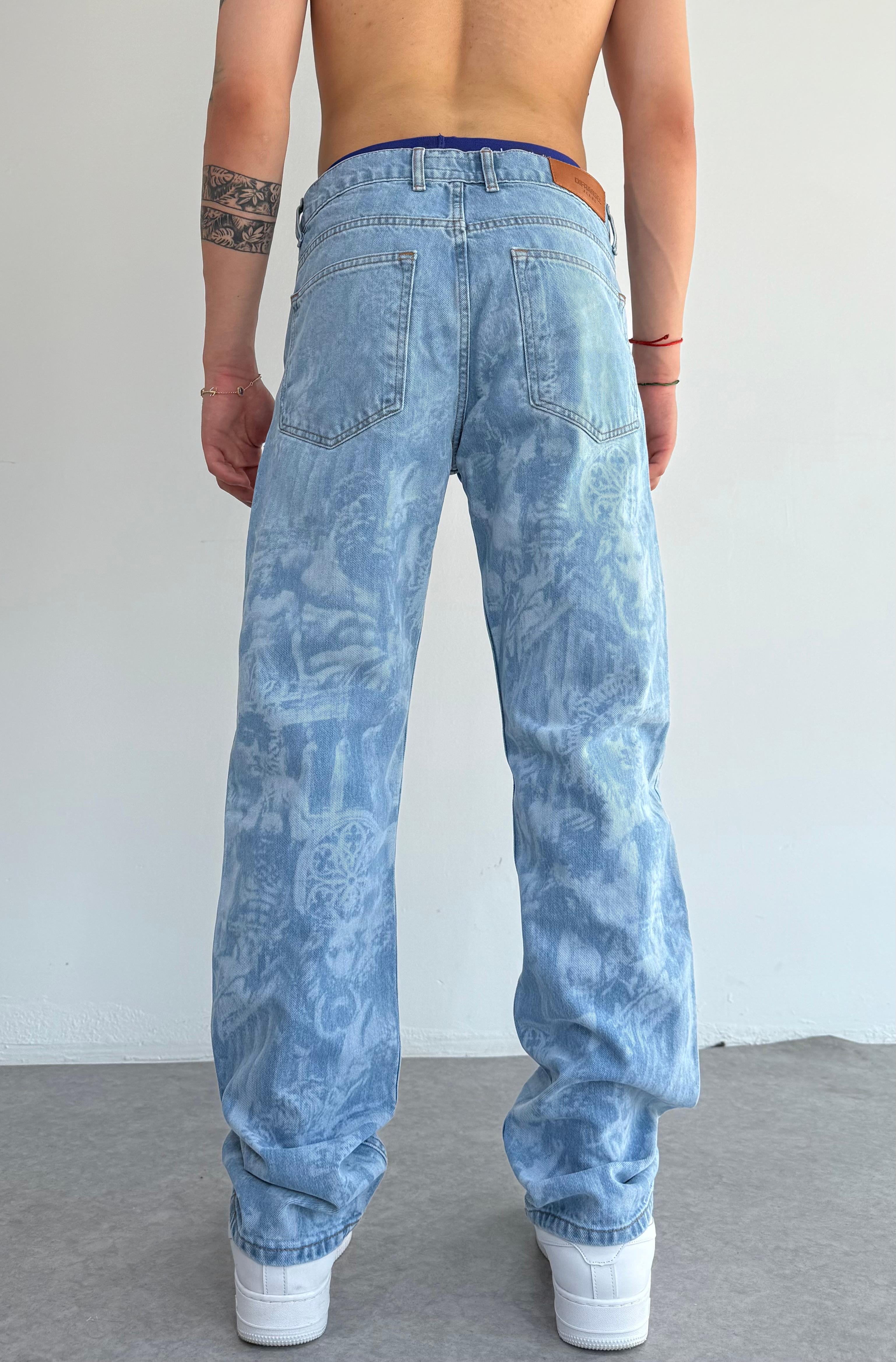 Full Desenli Bol Baggy  Kalıp Premium Pantolon