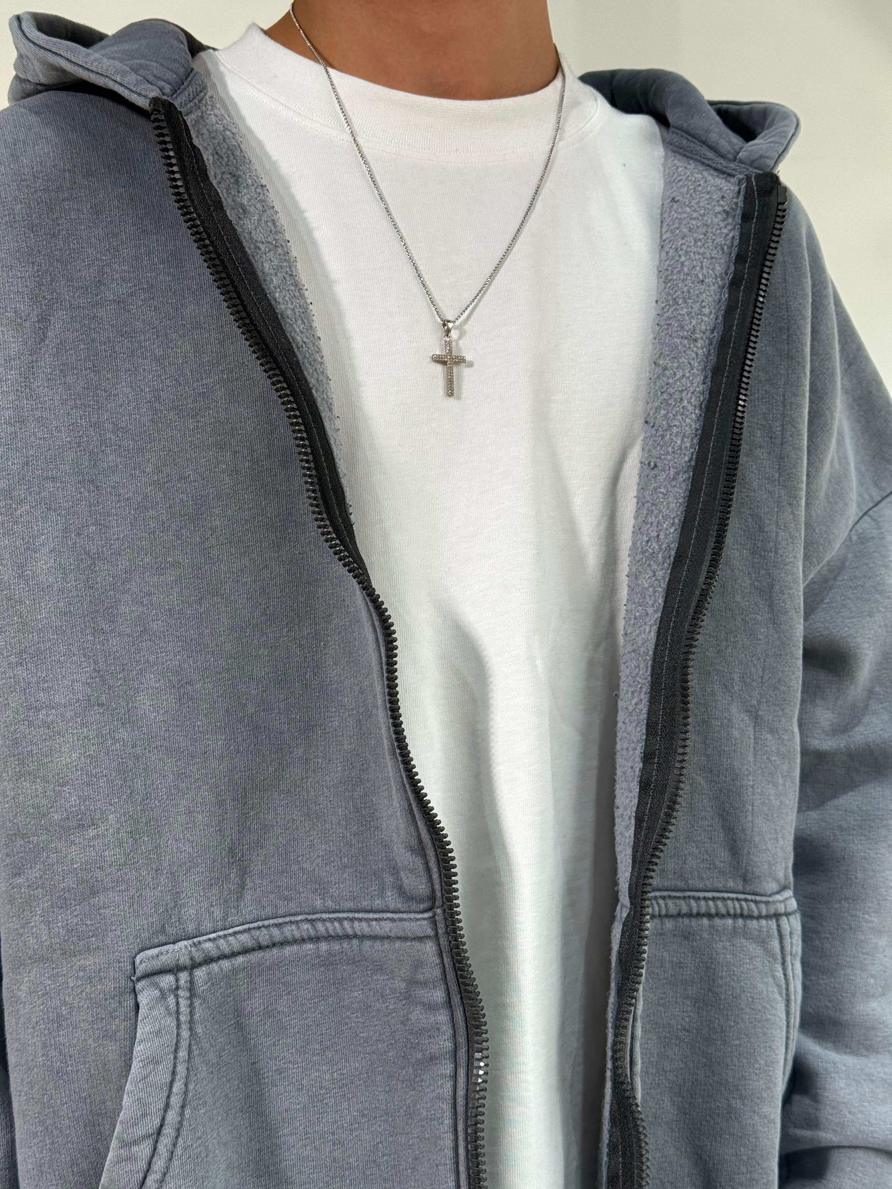 Yıkamalı Kumaş Kışlık  Oversize Basic Fermuarlı Sweatshirt