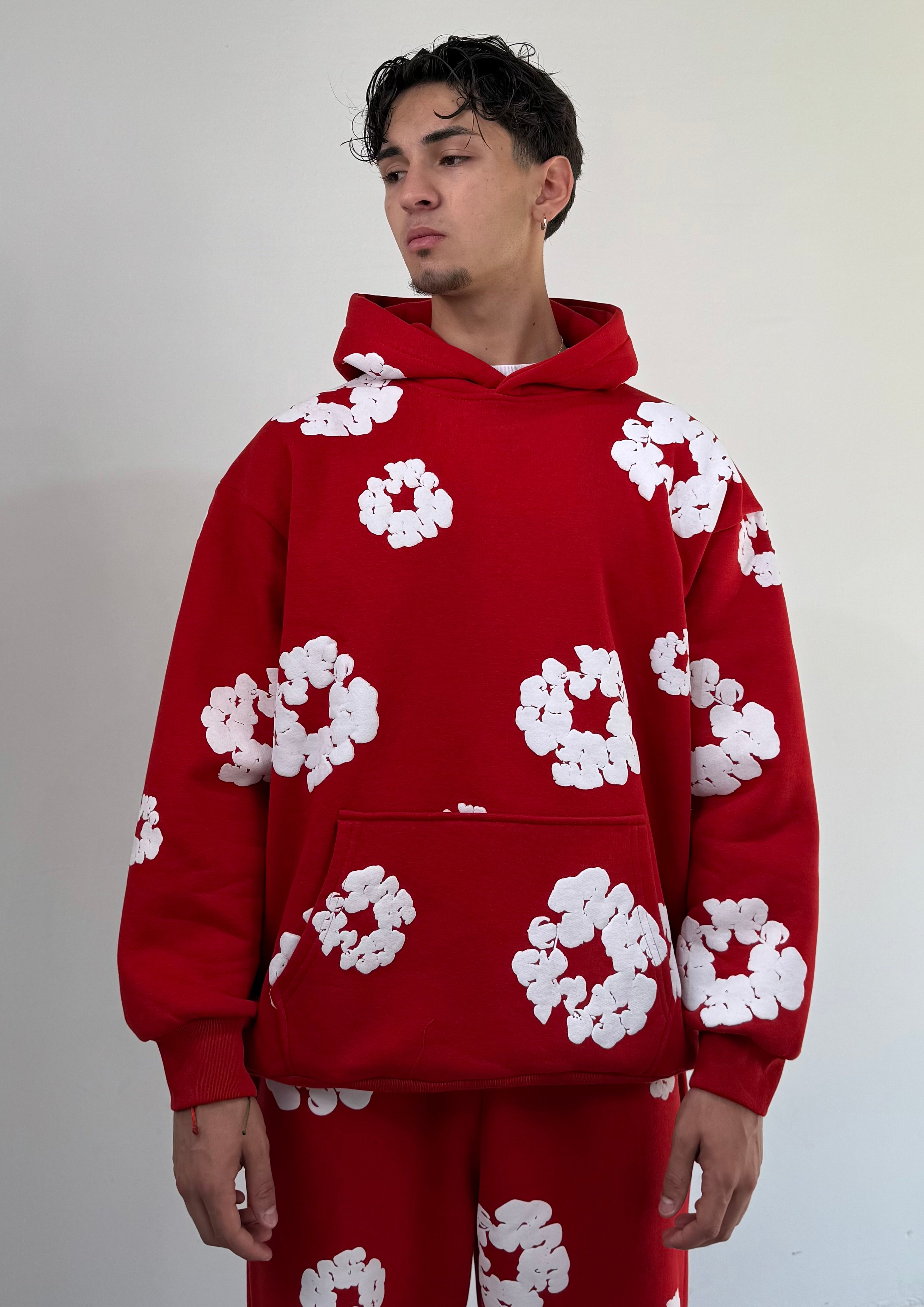 D.Tears Baskılı Oversize Sweatshirt  - Kırmızı
