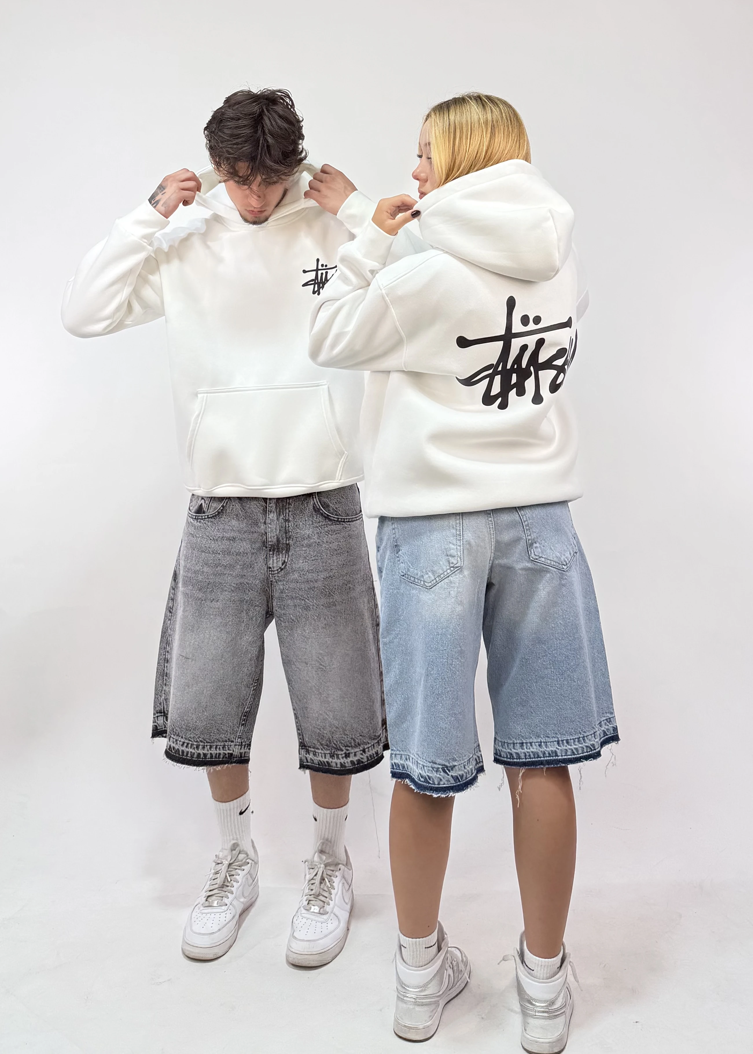 suu様 トップス Sアイボリー STS Baskılı Oversize Hoodie
