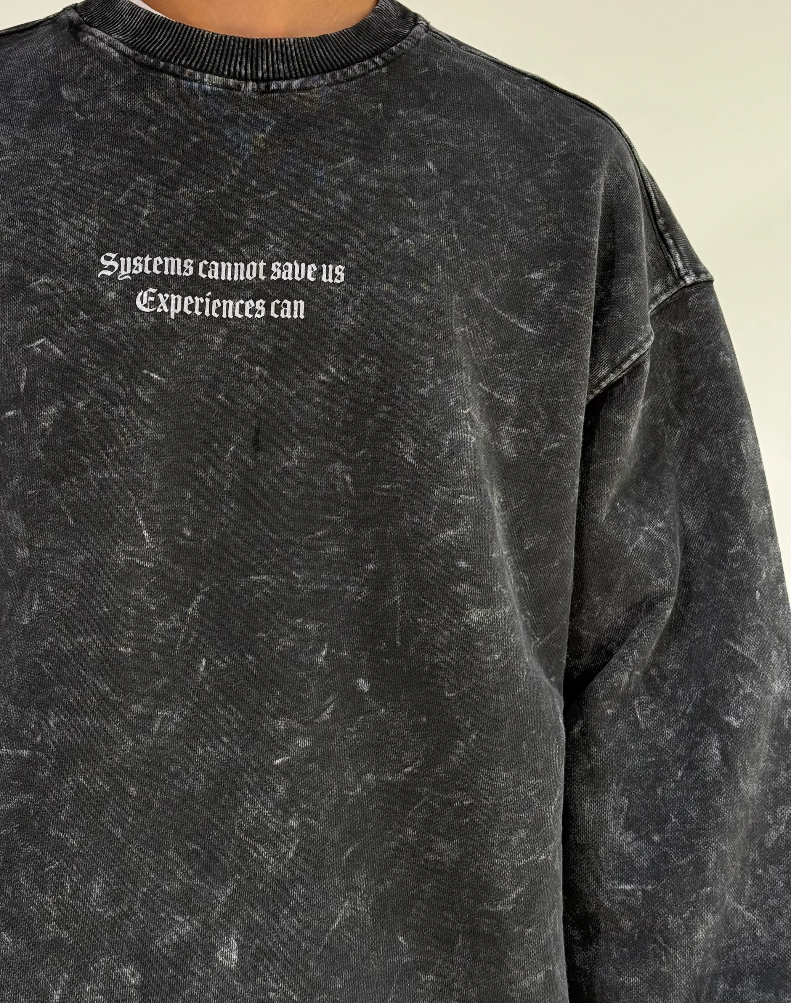 SYSTM Baskılı Yıkamalı Oversize Sweat