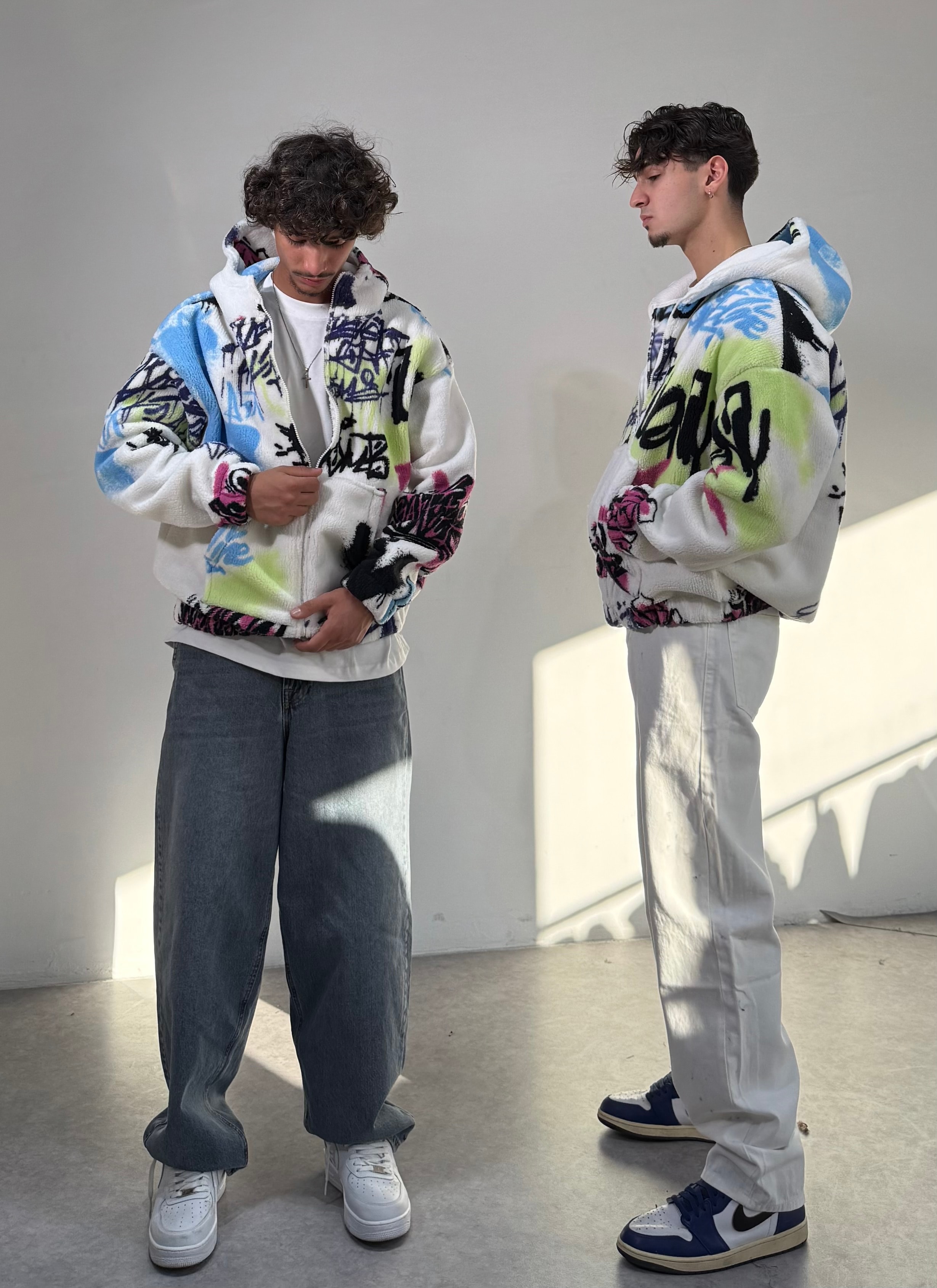 Renkli Oversize Premium Peluş Mont