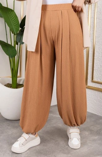 BELİ LASTİKLİ ŞALVAR PANTOLON BİSKÜVİ