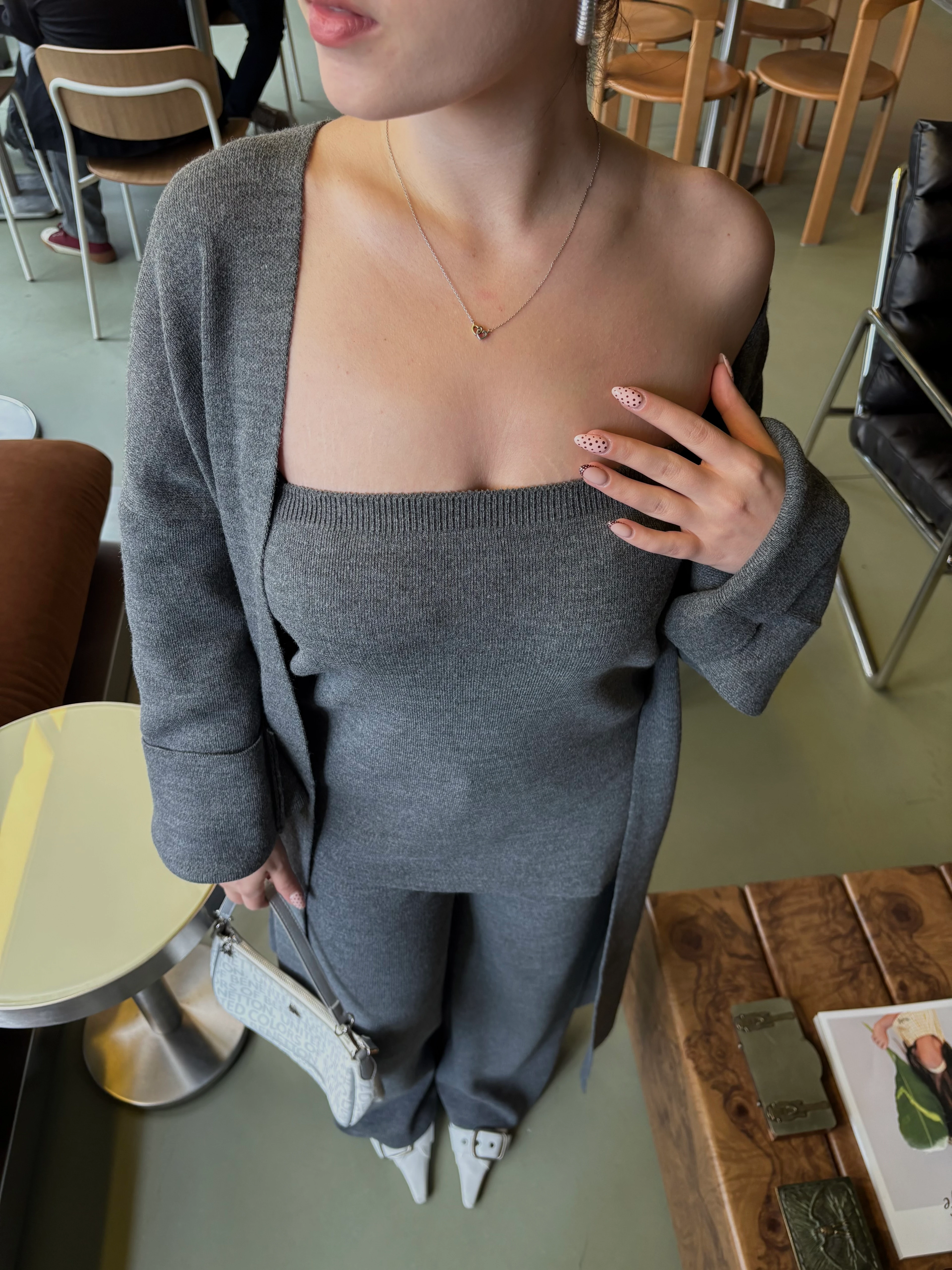 Triko Hırkalı Gri Takım