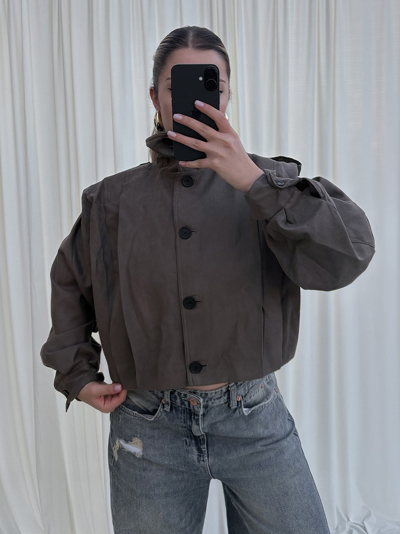 Süet Haki Bomber Ceket
