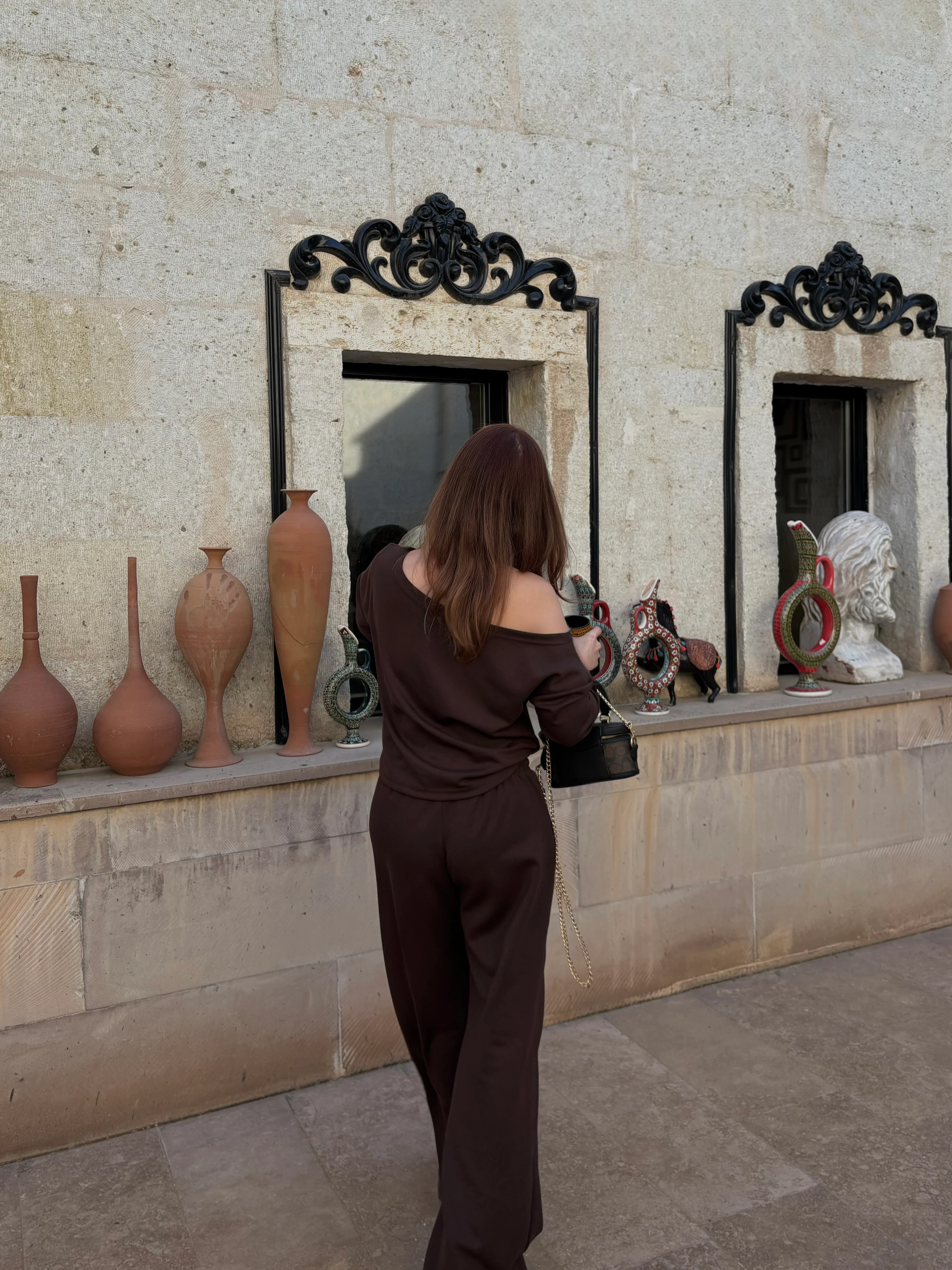 Kahverengi Oys Kumaş Modal Takım 