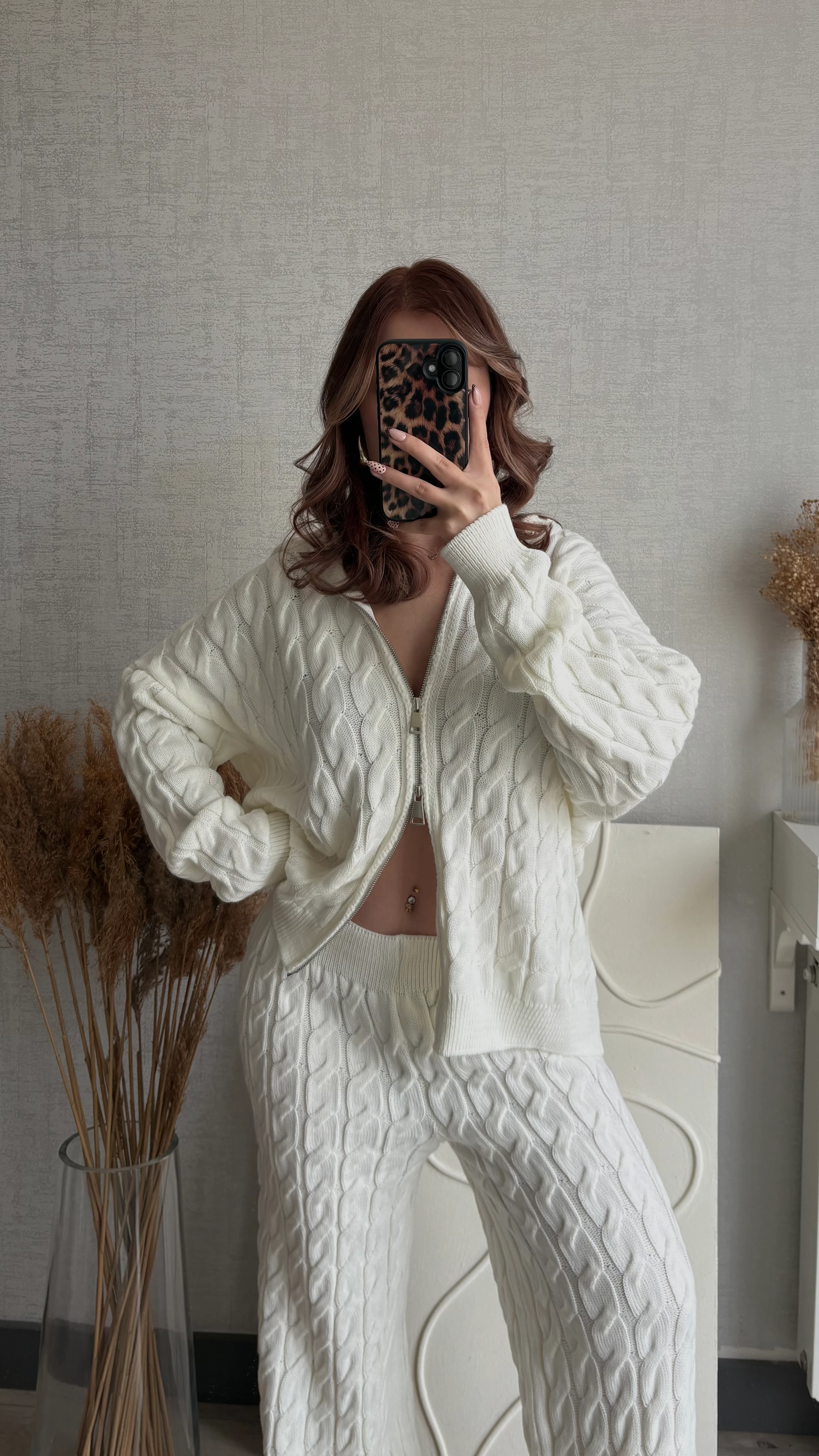 Ekru Örgü Triko Takım