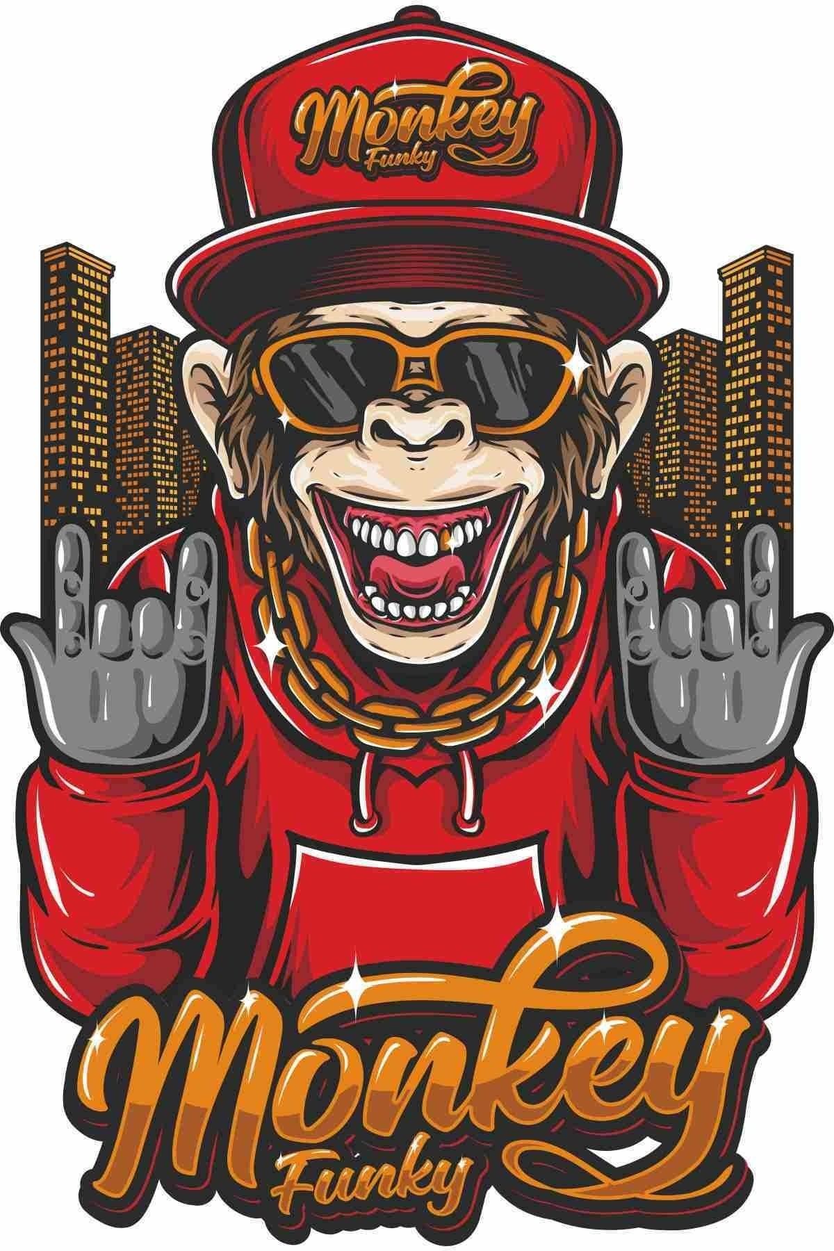 Rich Monkey 15 cm Özel Tasarım Motor Kask Araba Duvar Stıcker Çıkartma