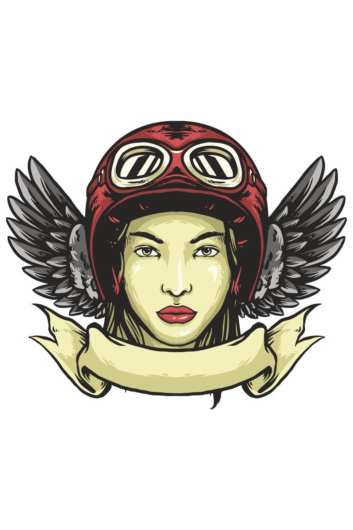 Kadın Motorcu 25 Cm Motorsiklet Kask Laptop Ve Araç Sticker