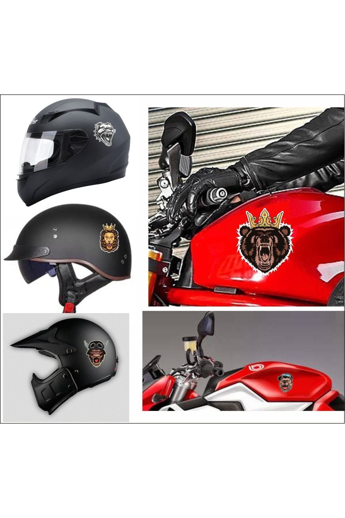 5li Motorsiklet Kask Sticker Set 1 Ad. (12x7,5) 4 Ad. (6x6)