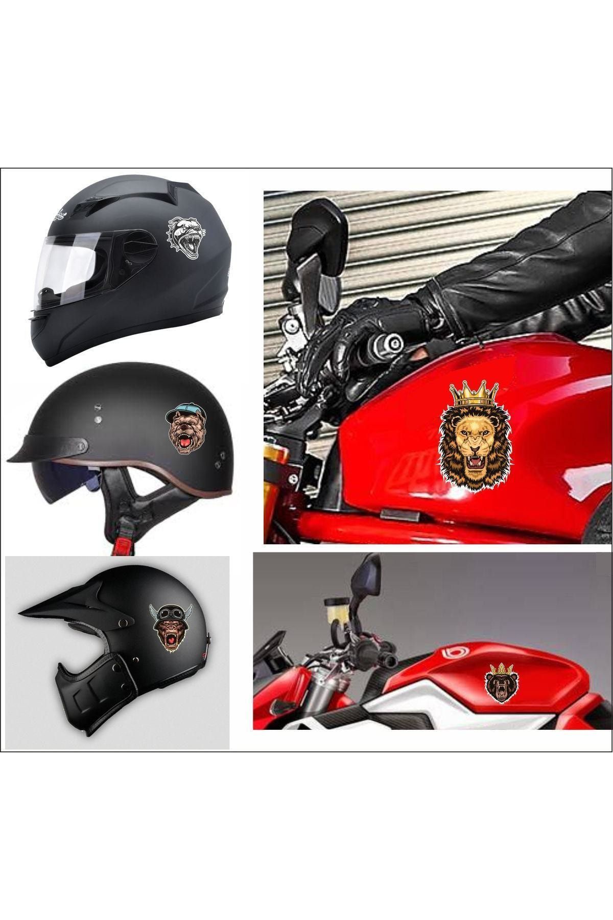 5li Motorsiklet Kask Sticker Set 1 Ad. (12x7,5) 4 Ad. (6x6)