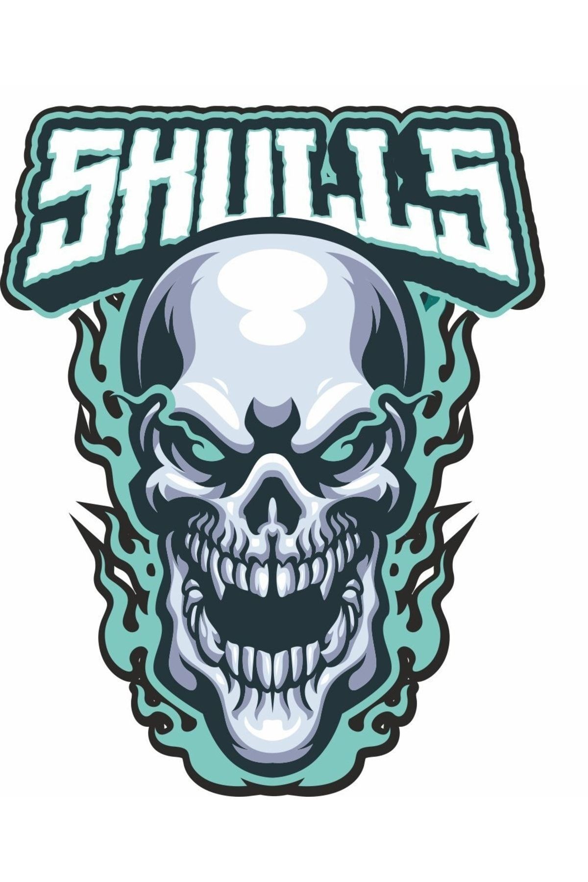 Skulls 20 Cm Motorsiklet Kask Laptop Ve Araç Sticker
