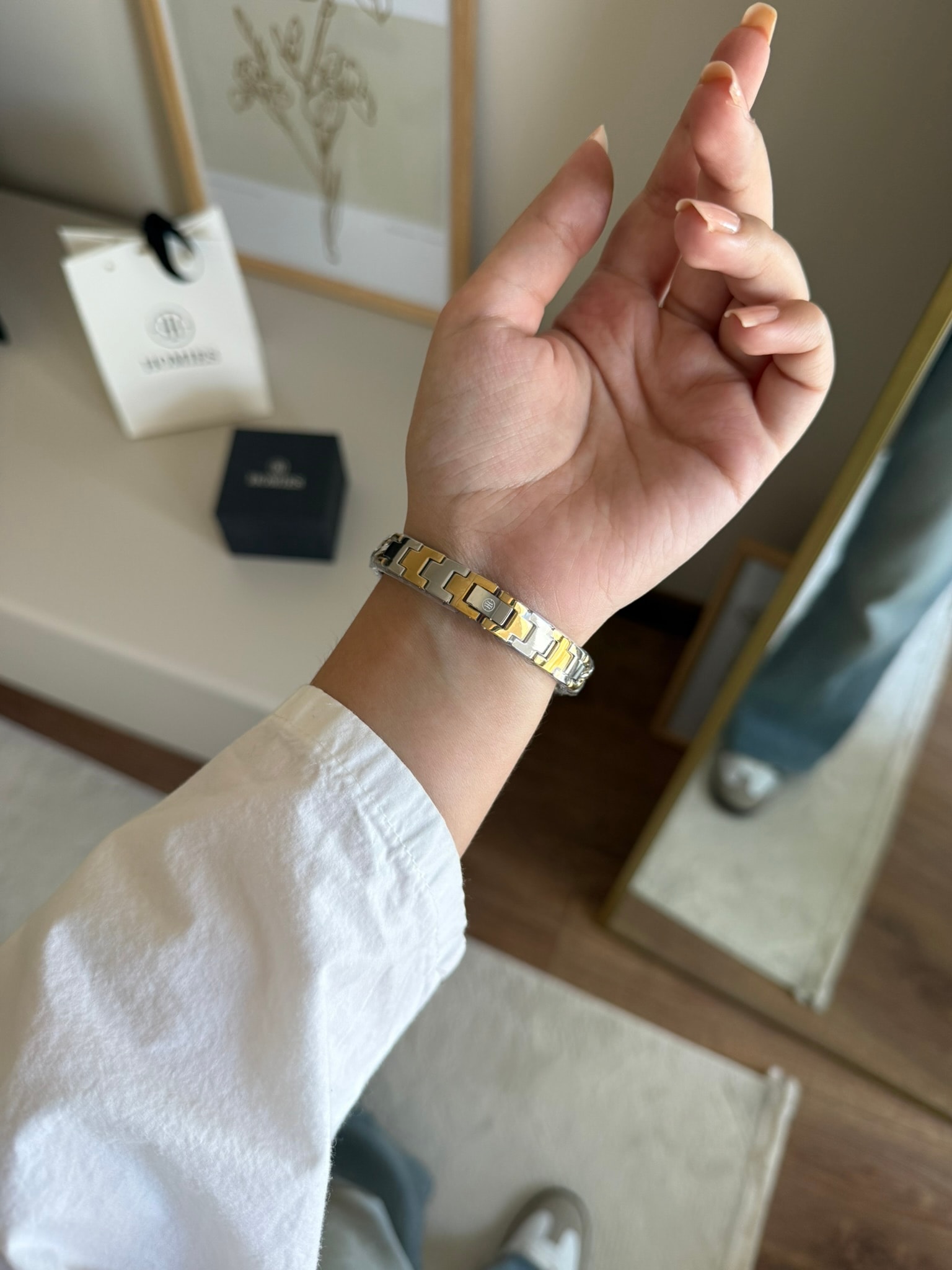 Homies Garantili Premium Kol Saati Gold-Gümüş (Beyaz Kadran) RSHMS-282