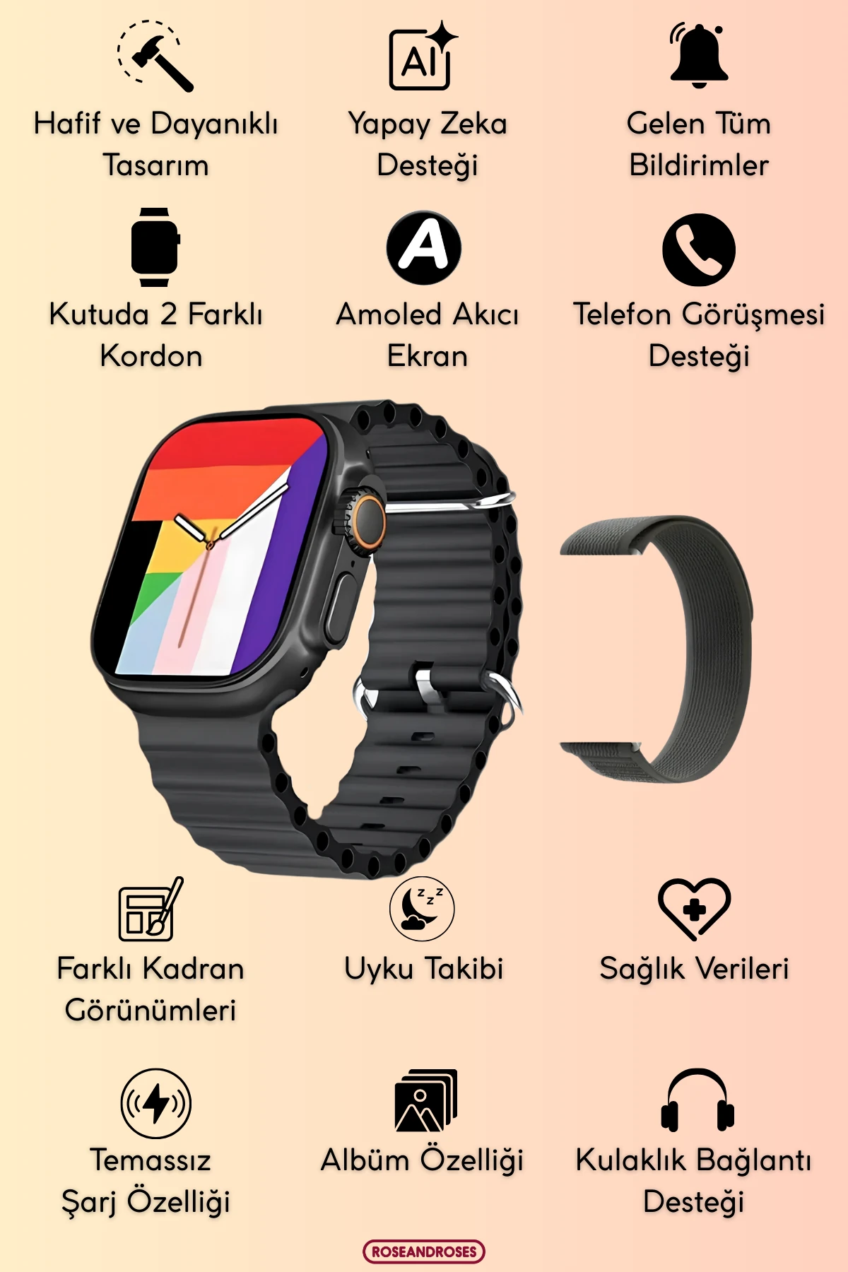 HK11 ULTRA Çok Fonksiyonel Akıllı Saat - Siyah