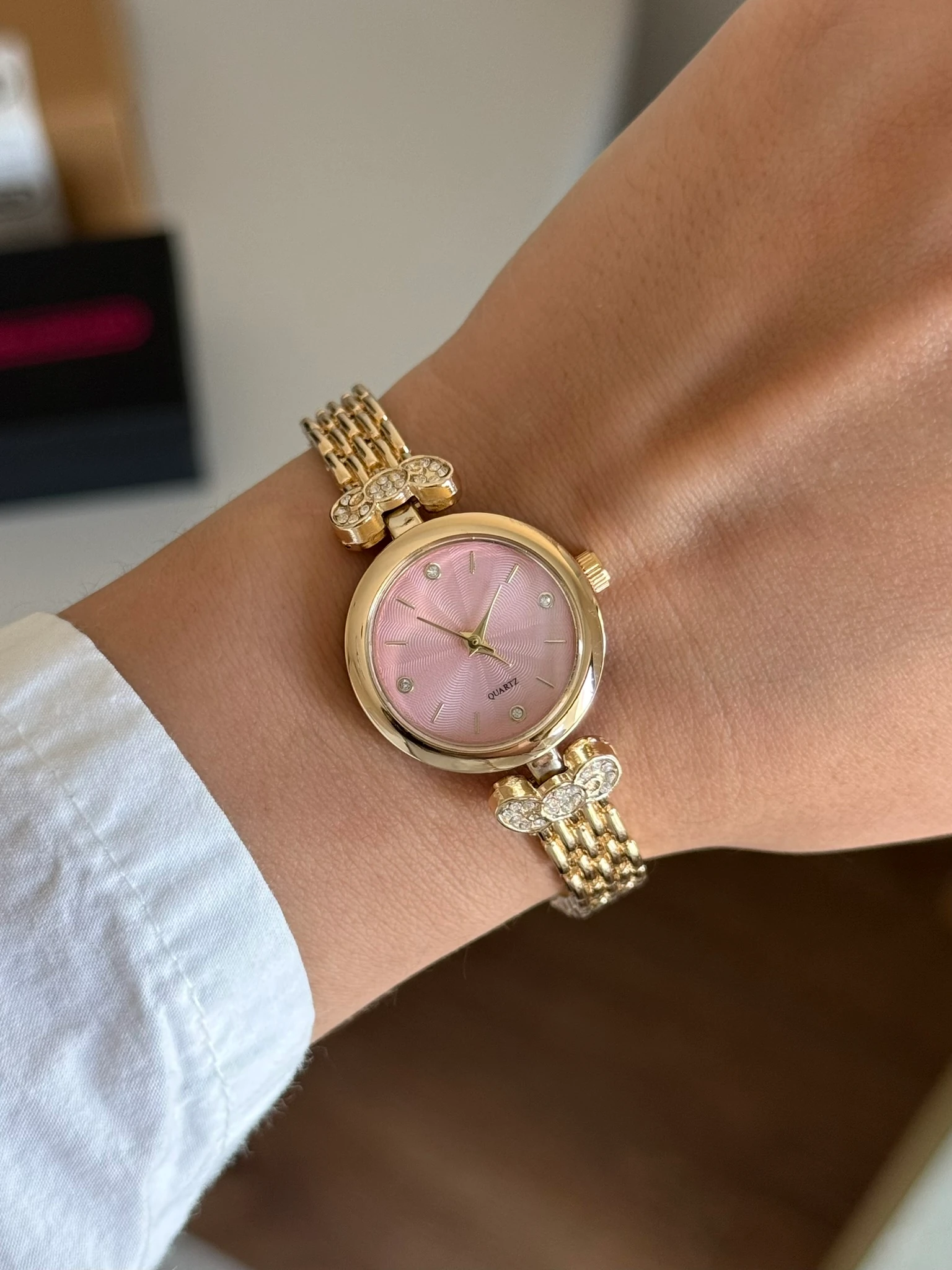 Mahre Minimal Kadın Kol Saati Gold (Pembe Kadran)